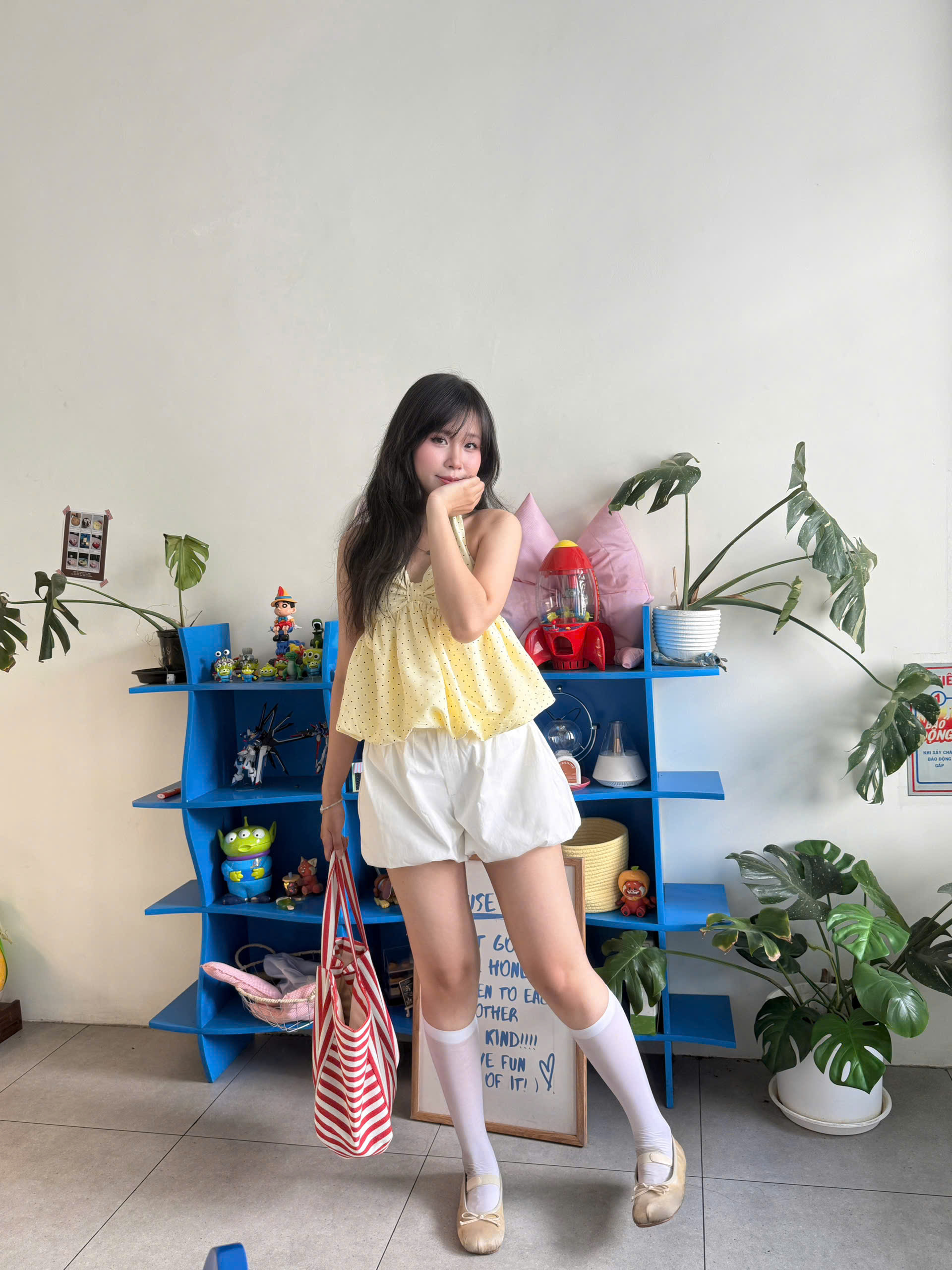 A29684 - A cổ yếm lai bí buộc nơ chấm bi