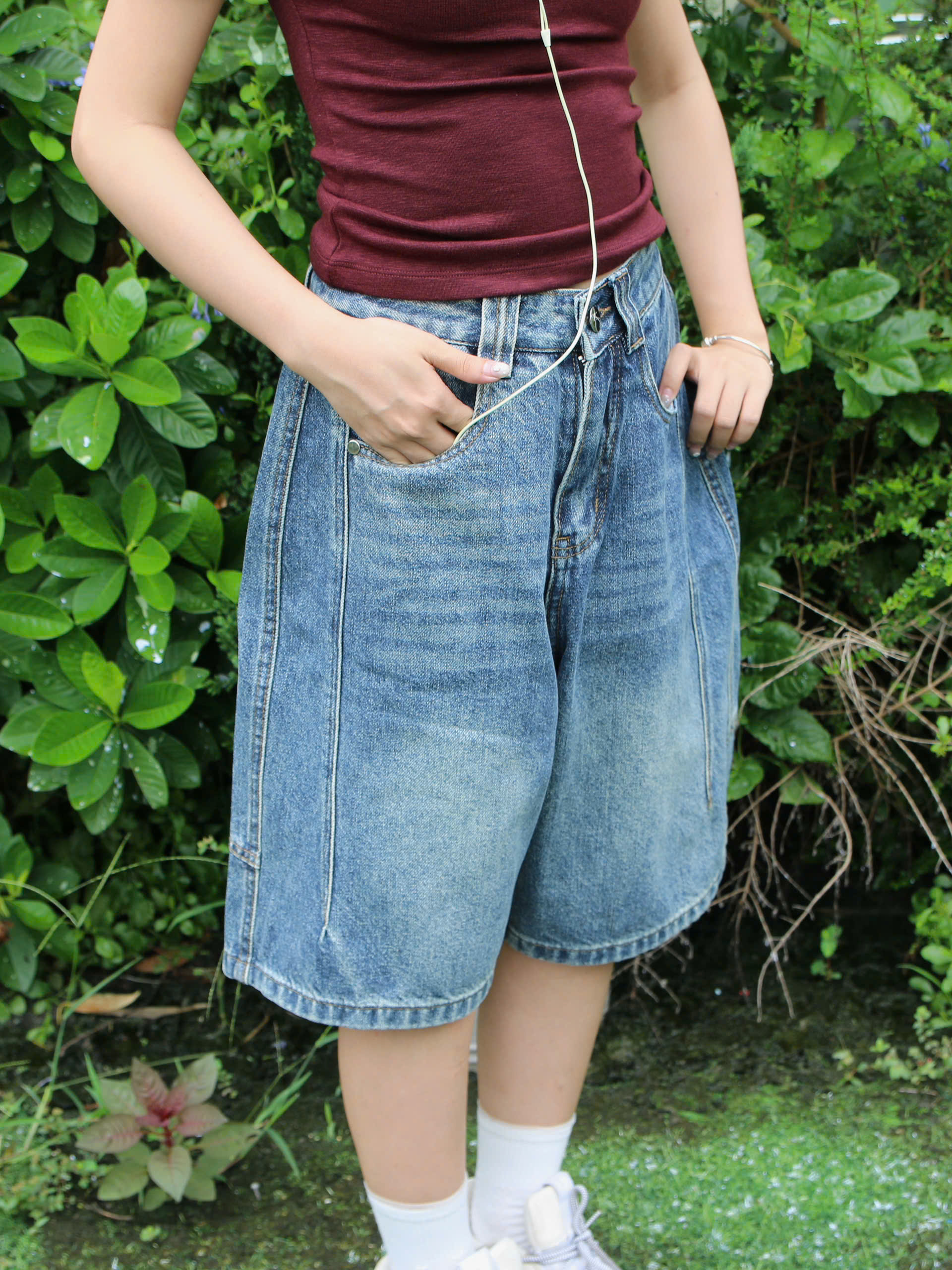S3697-Short Jean ngố ống cong