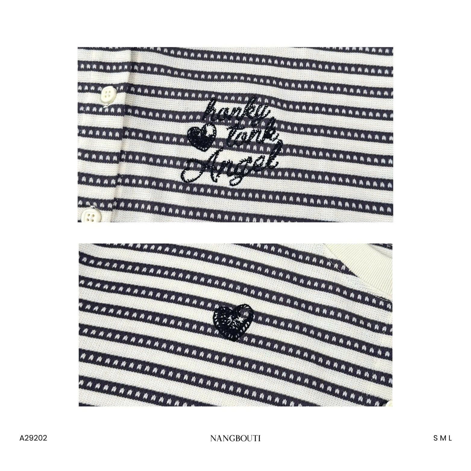 A29202 - A Cardigan sọc thêu Angel