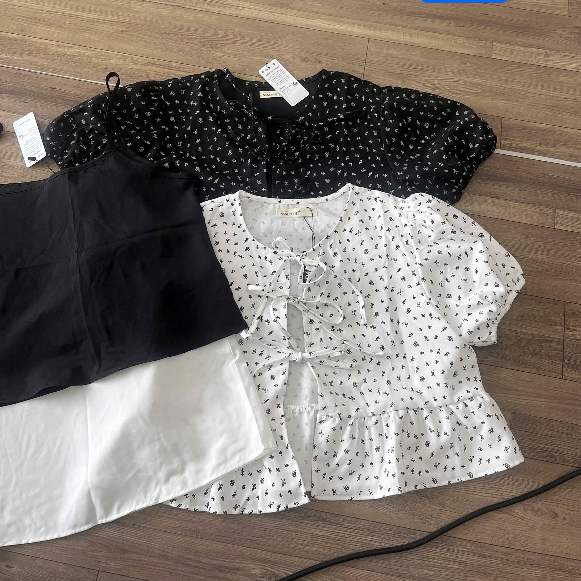 A29647-  babydoll buộc nơ trước kèm áo trong 1703