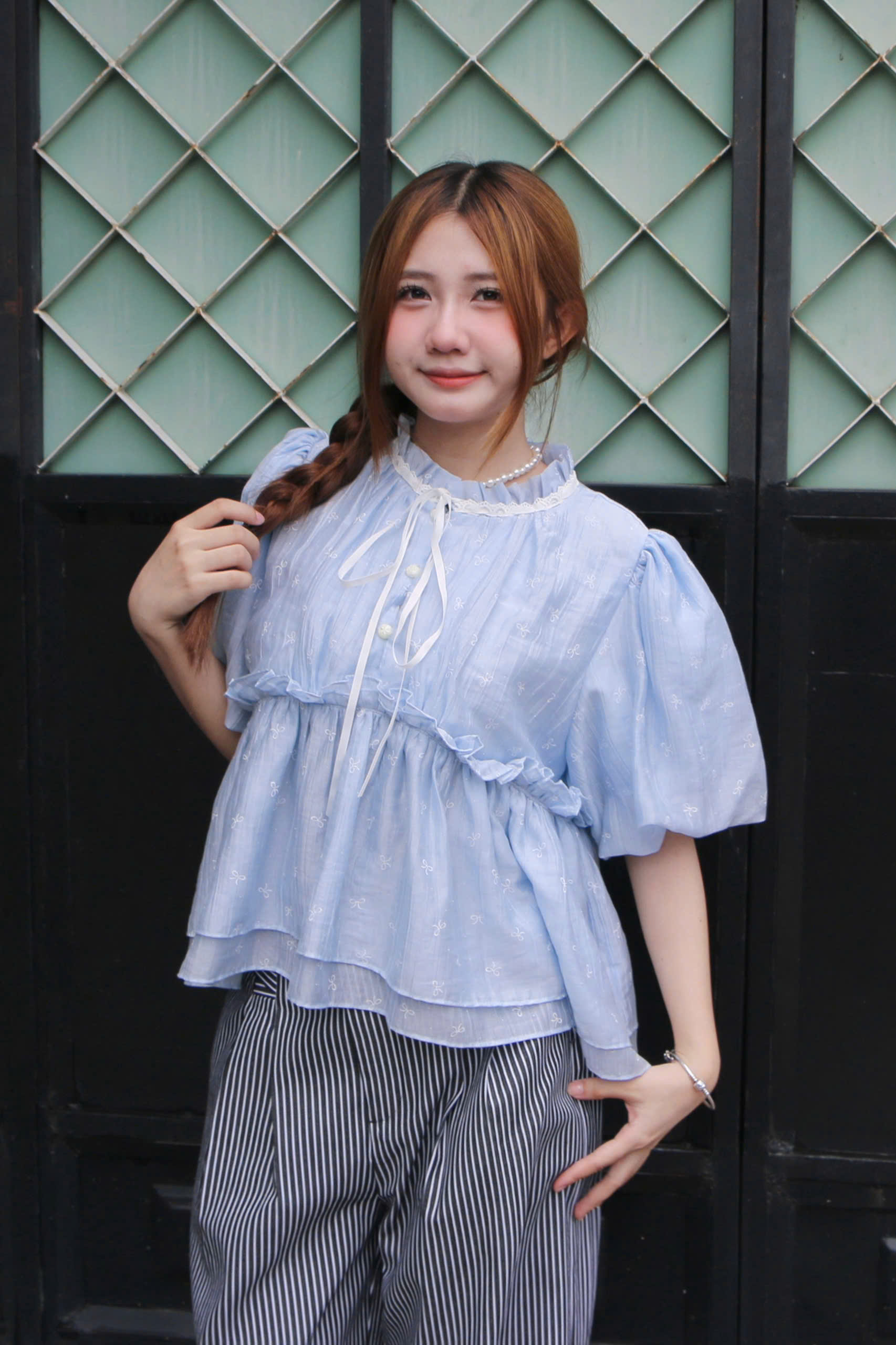 A28516 - A kiểu 2 tầng bèo phối ren&ruy băng