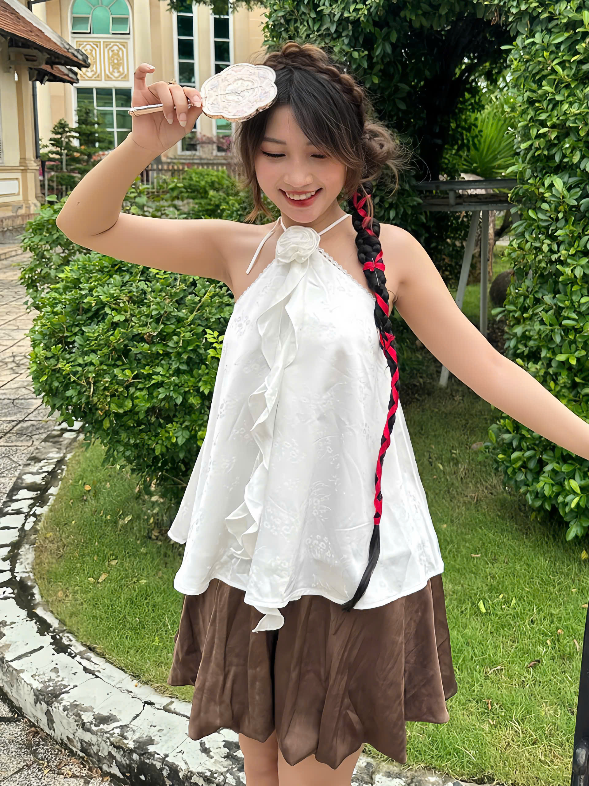 SE1960 - SE yếm phối ren váy bí