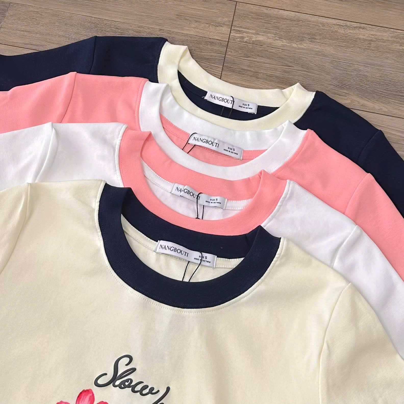 A29692 - A thun Crop phối viền in hoa Slow living