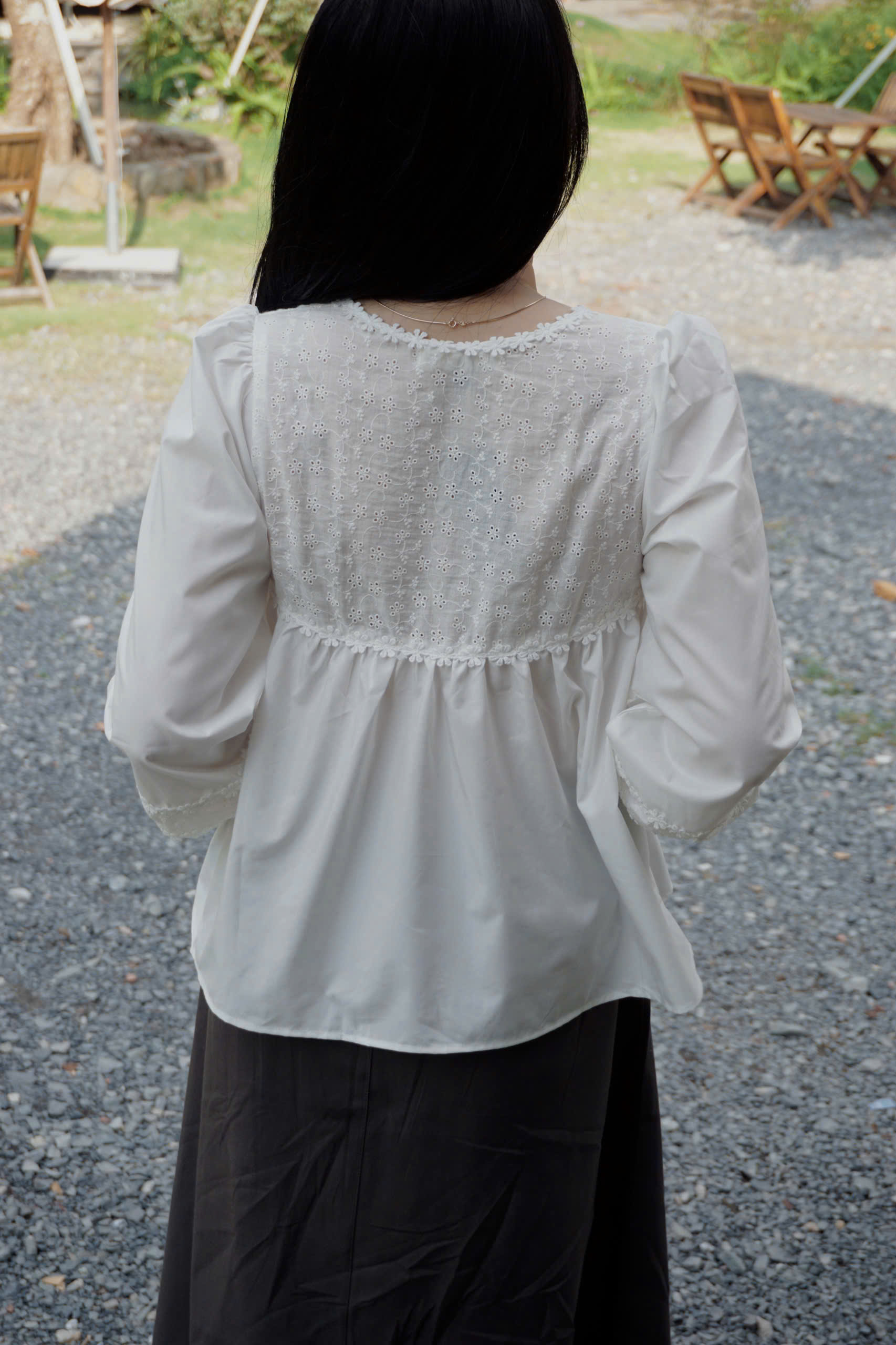 A29212 - A babydoll cổ tim phối ren