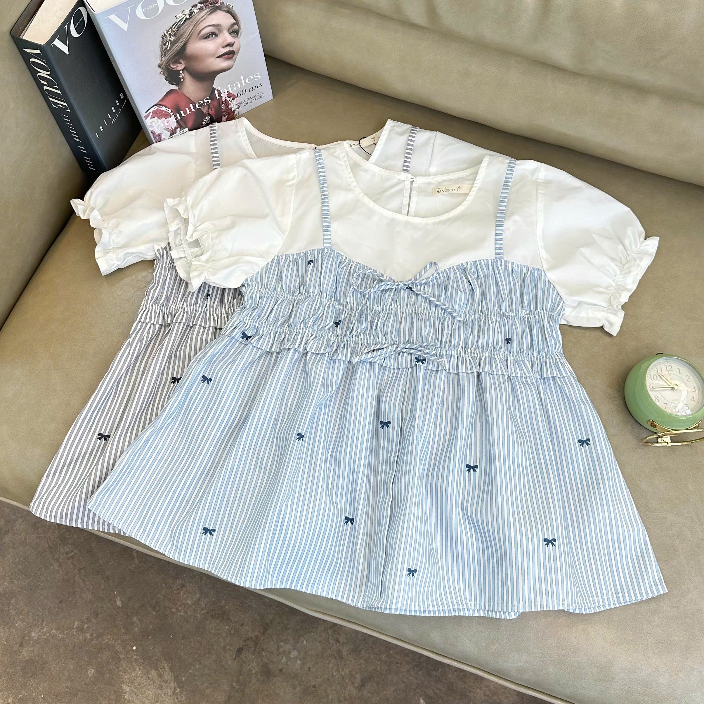 A28691 - A babydoll kiểu phối dún ngực