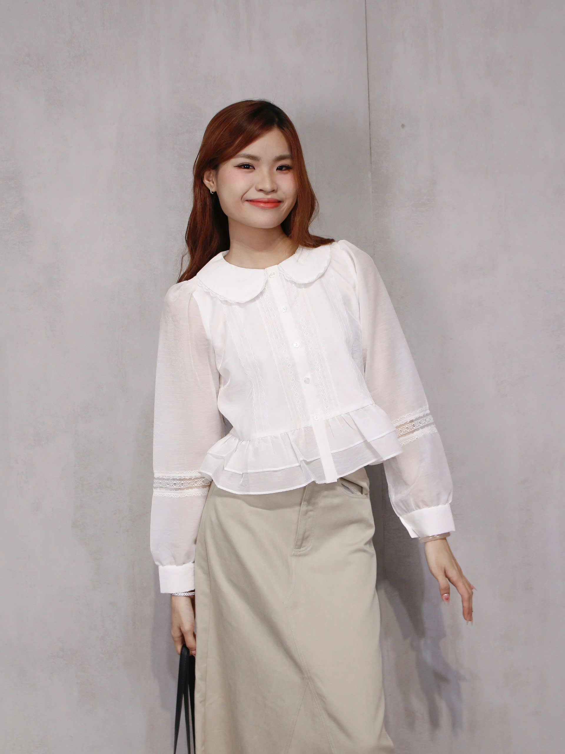 A29123 - A kiểu cổ sen phối ren