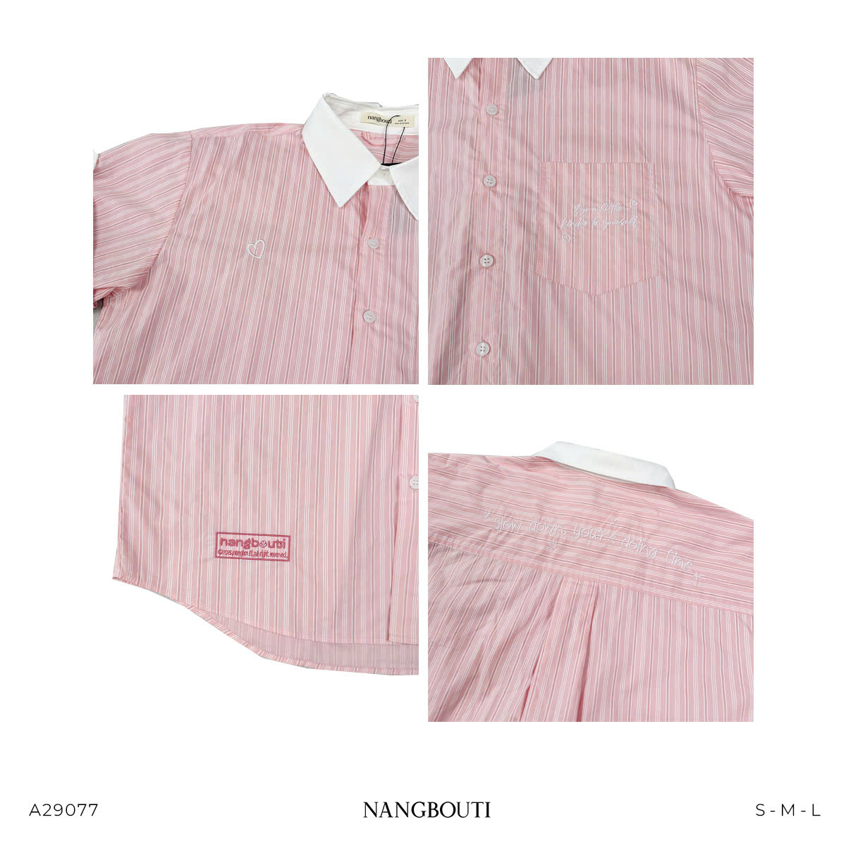 A29077 - A smi phối cổ xăn tay thêu Lit