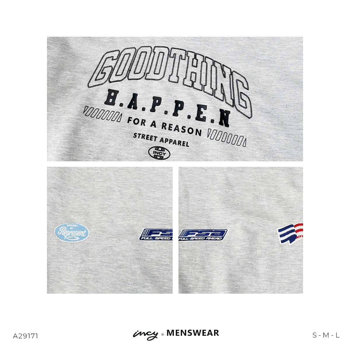 A29171 - A sweater nam in thêu Good Thing