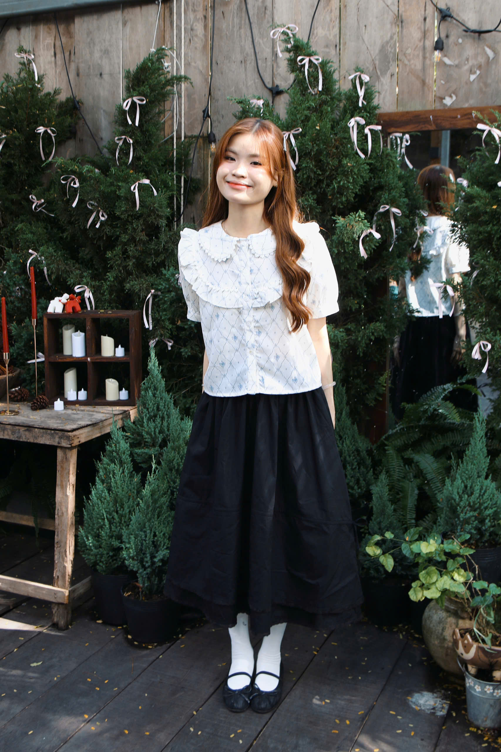 V4009 - V dài lưng thun bèo rút dây