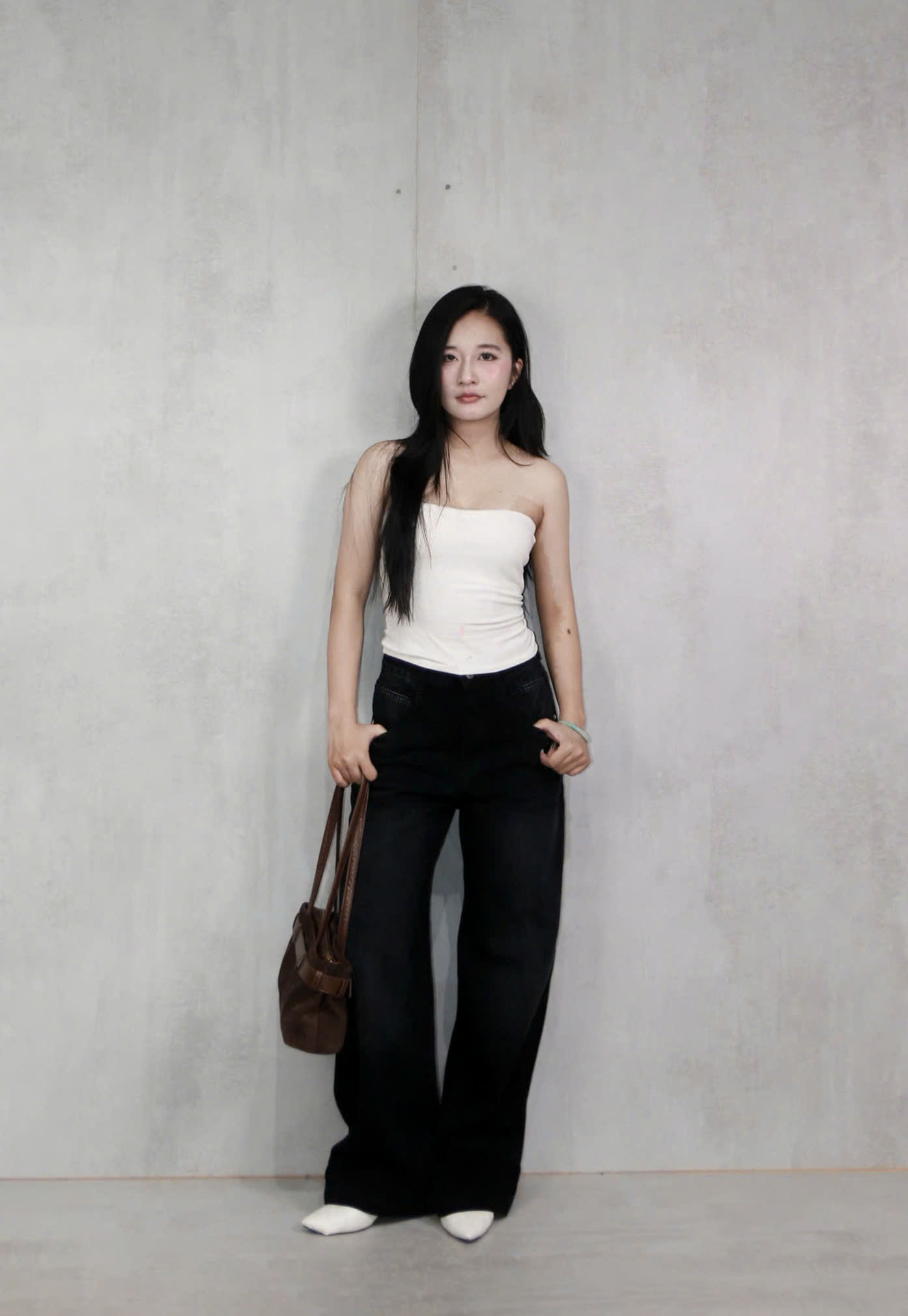 Q9771 - Q Culottes Jeans túi bầu rã túi