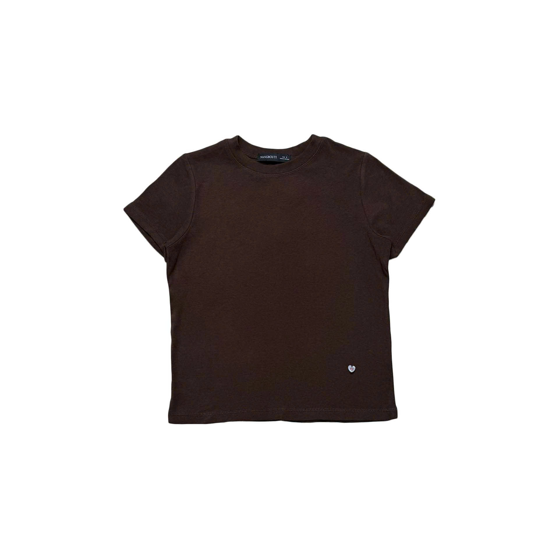 A29937 - Áo thun gân cổ tròn gắn stick trái tim