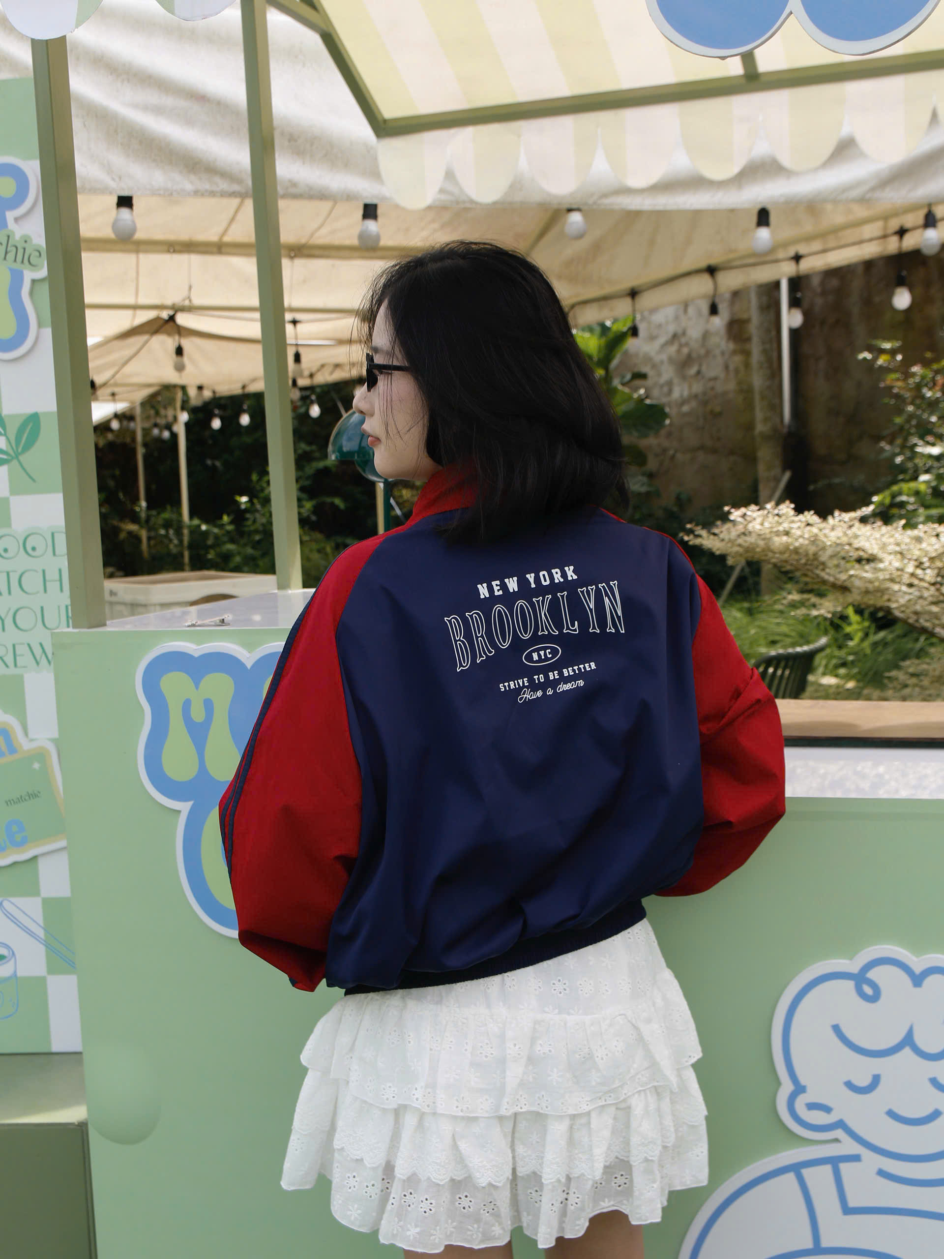 K3221 - K dù cổ trụ thêu NY