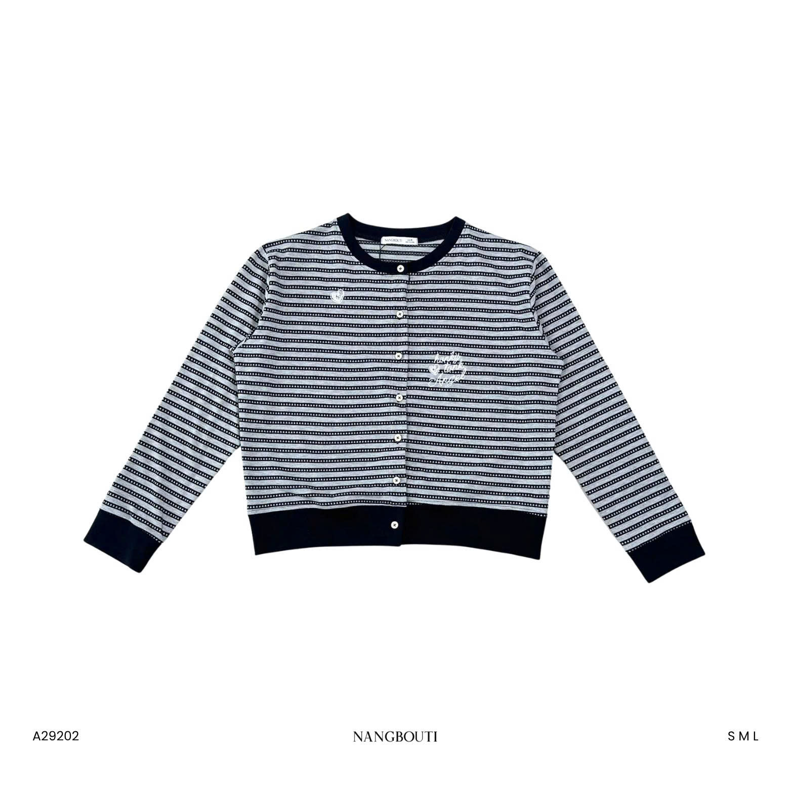 A29202 - A Cardigan sọc thêu Angel