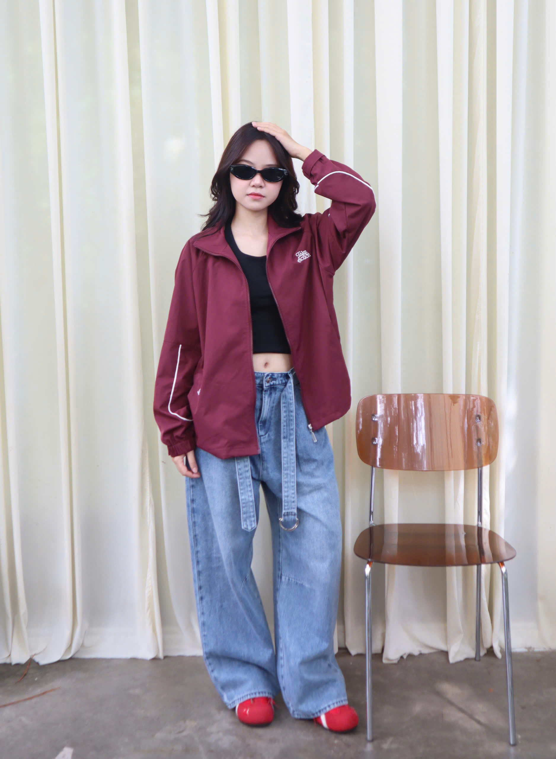 Q9912- 	Quần cullotes Jean phối dây