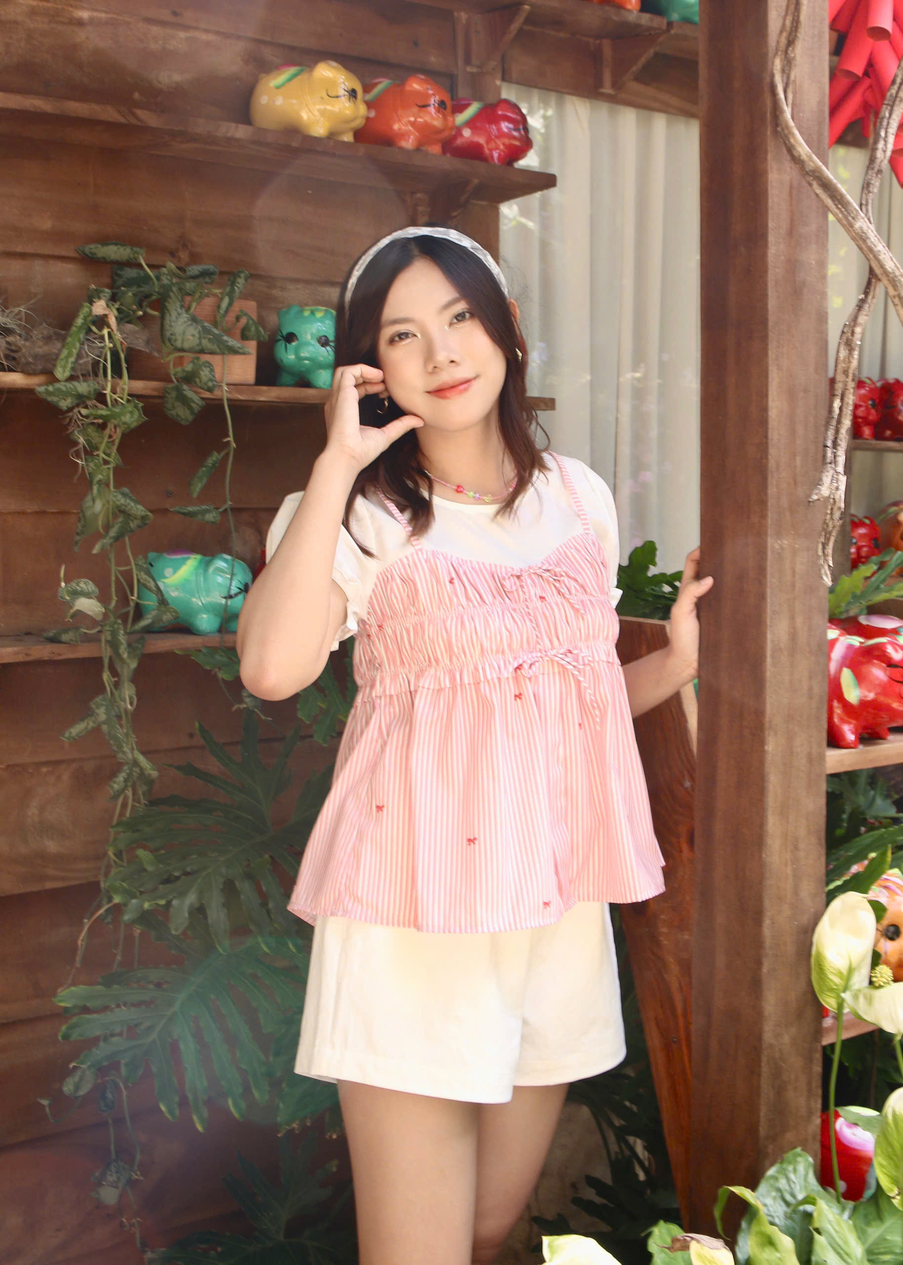 A28691 - A babydoll kiểu phối dún ngực