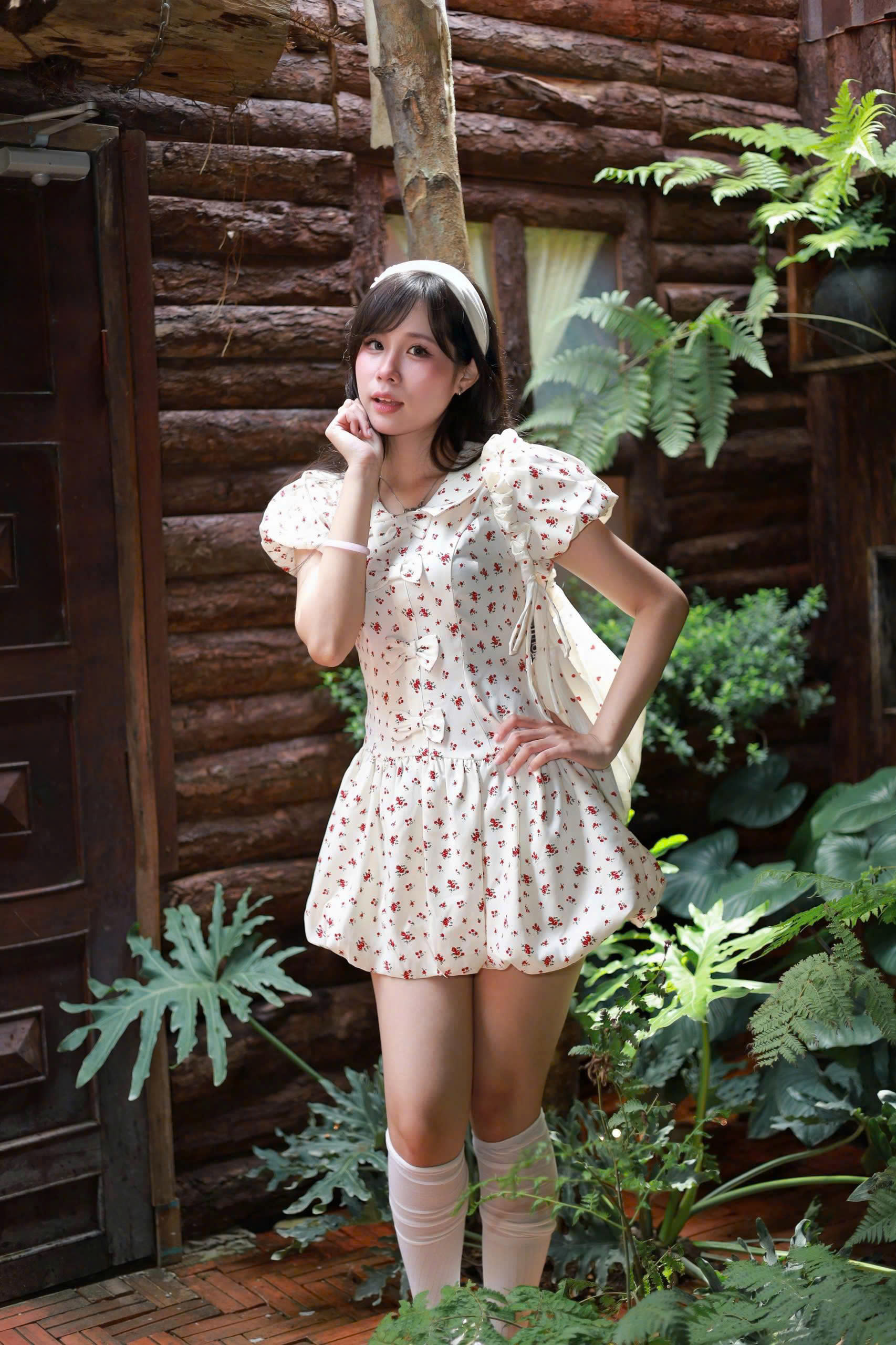 D6287 - Đầm bí phối nhiều nơ buộc eo