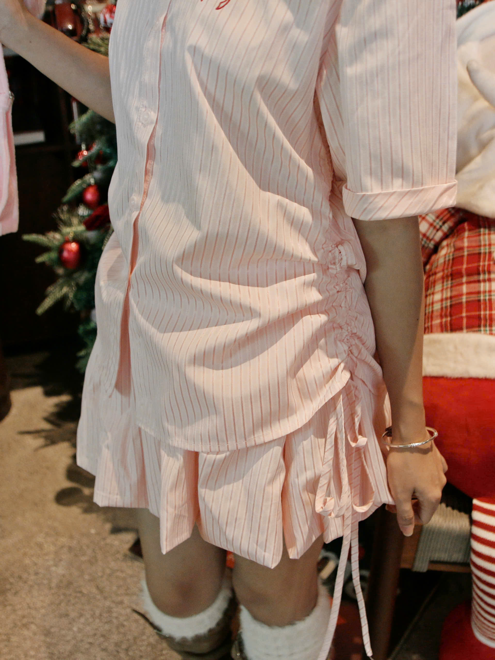 SE1974 - SE kiểu dún eo buộc nơ kèm váy bí