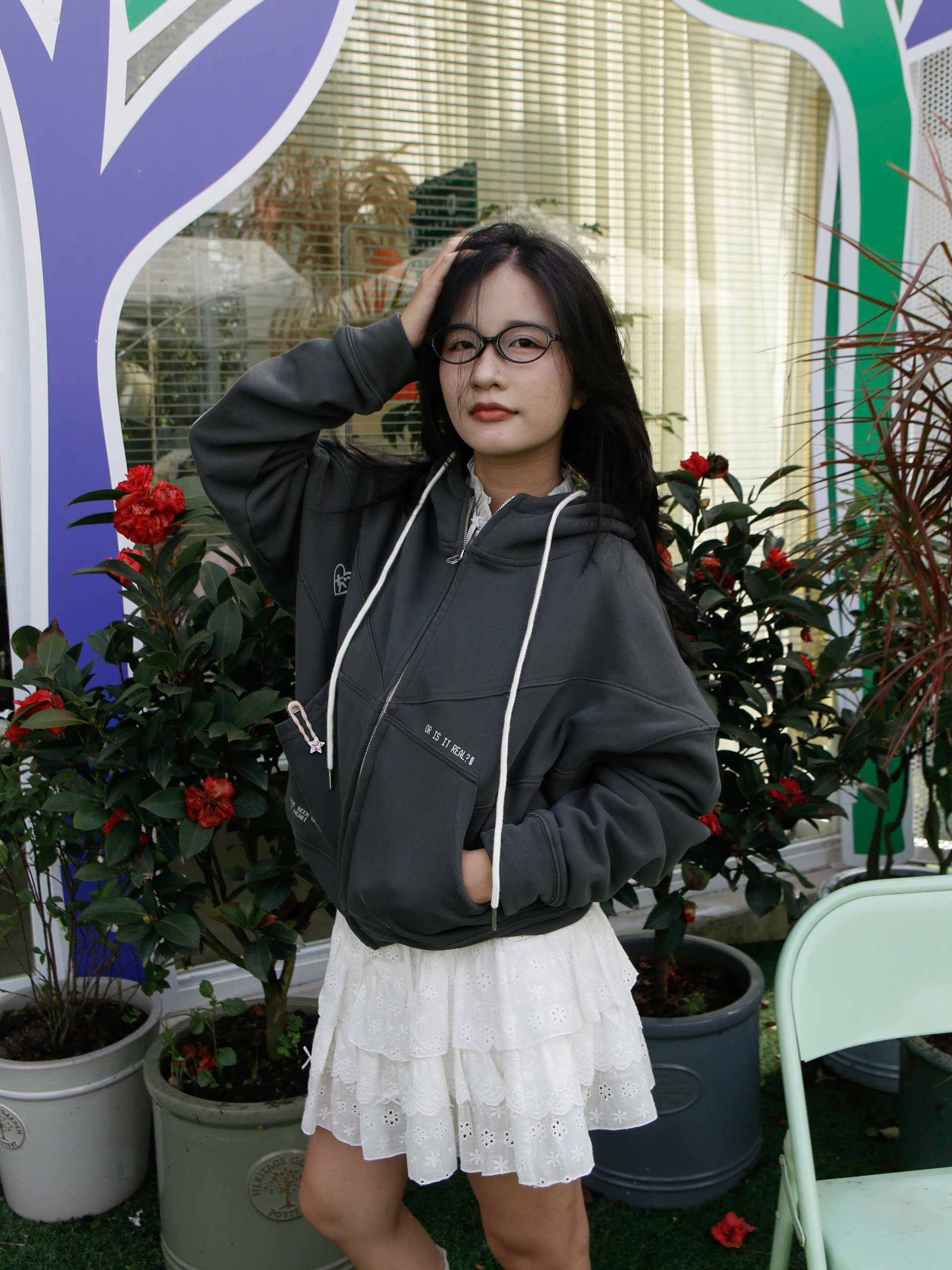 K3227-  Áo khoác rã in Fall in love