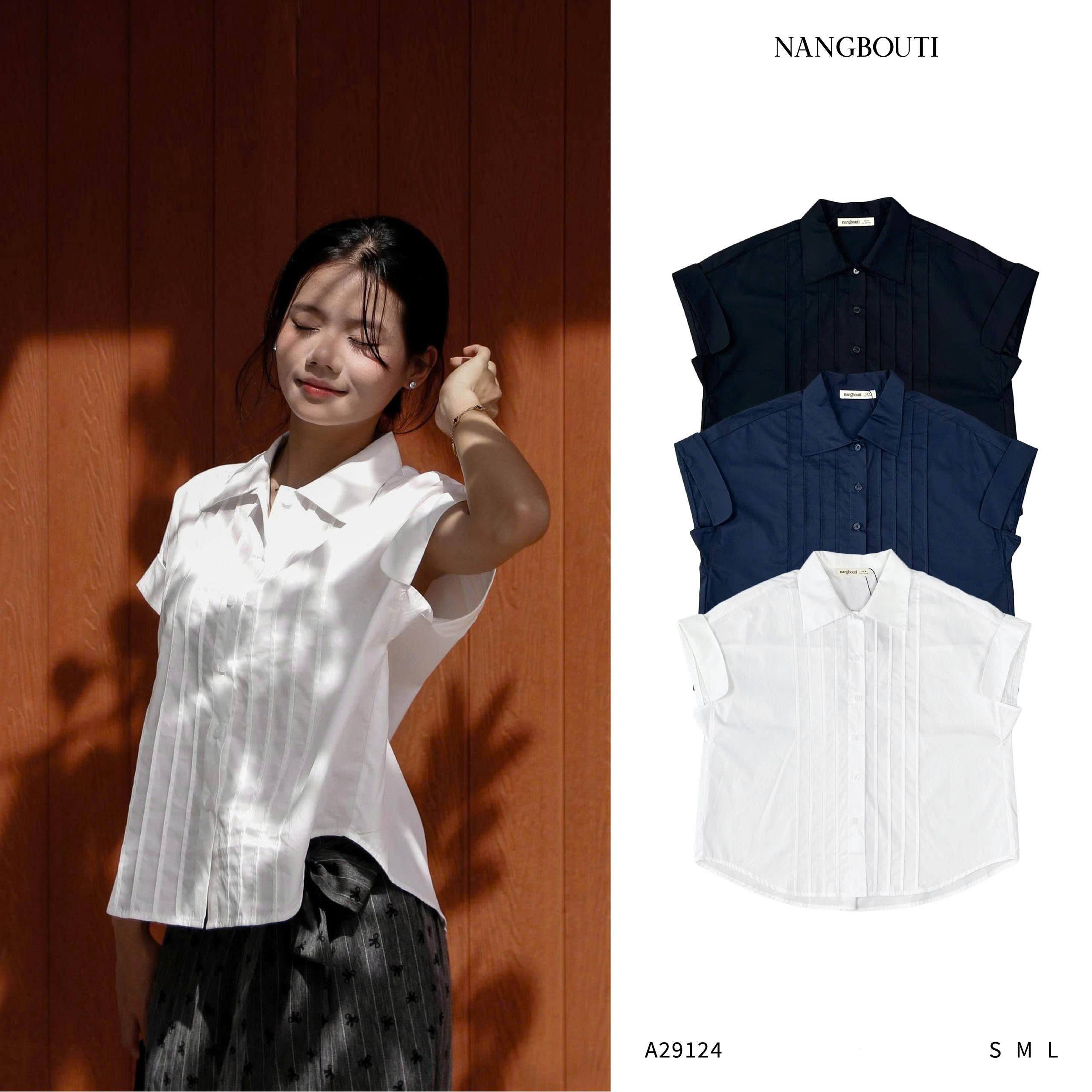 A29124- A smi xăn tay xếp li