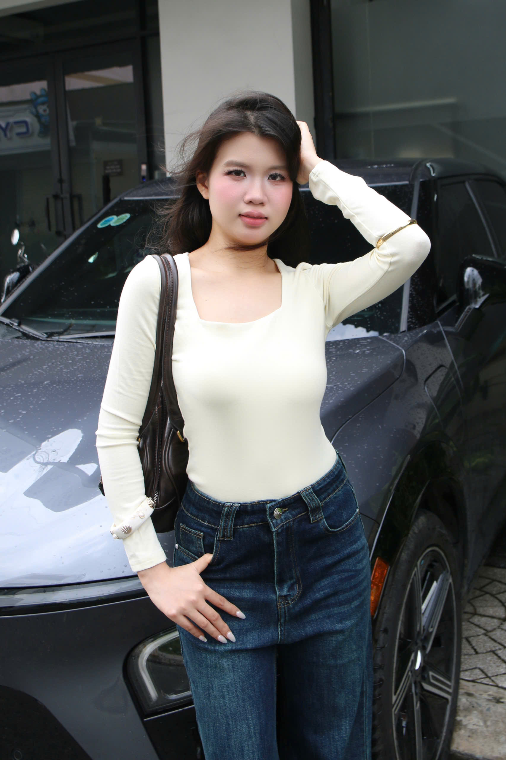 Q9903- 	Quần Jean ống loe cạp cao