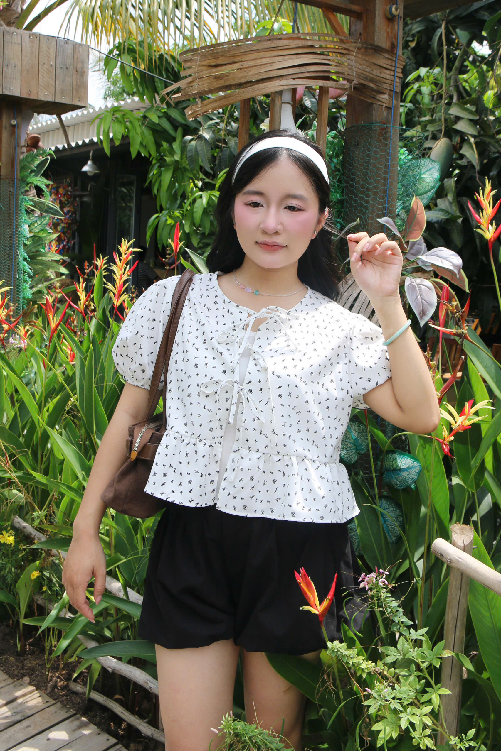 A29647-  babydoll buộc nơ trước kèm áo trong 1703