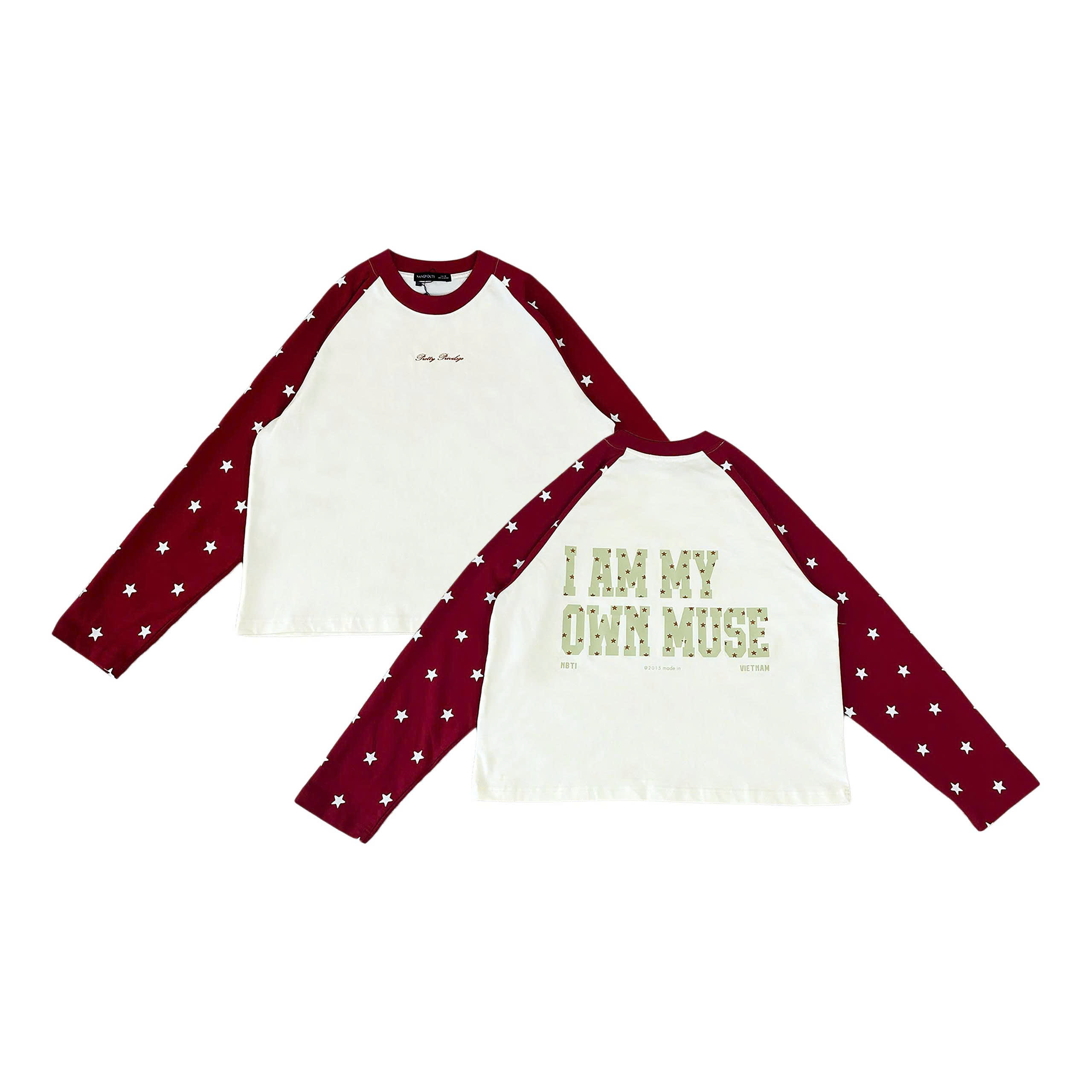 A29901- Áo thun raglan Tay Dài in Pretty