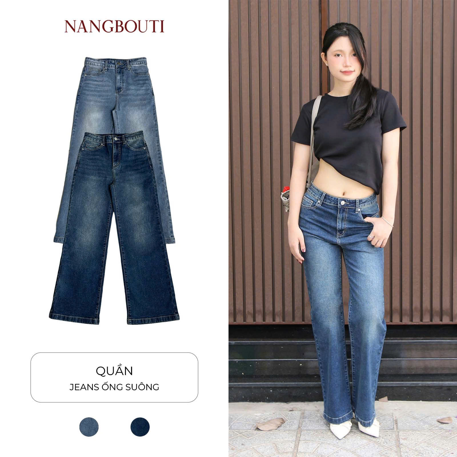 Q9907-	Quần Jean ống suông