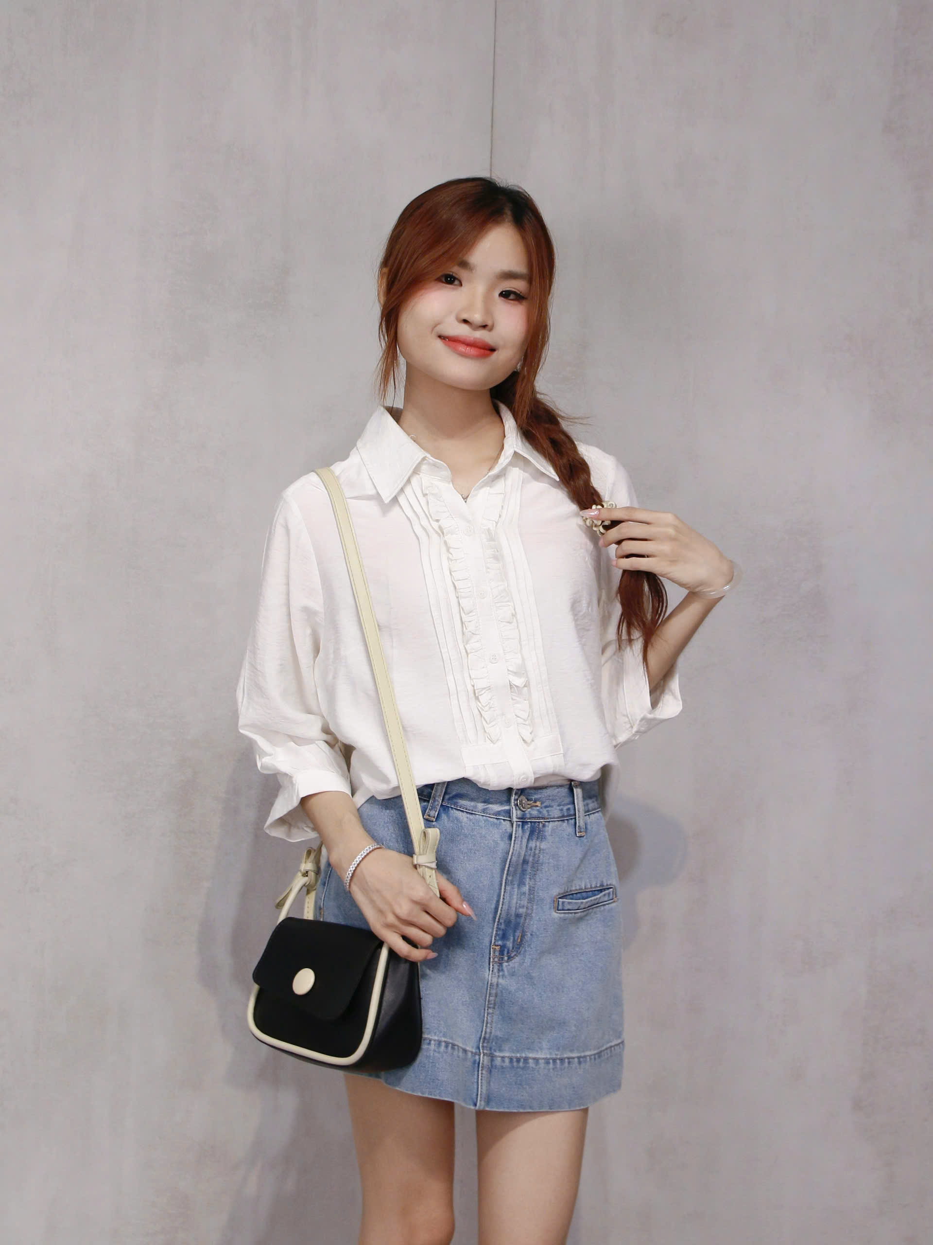 A29188 - A smi xếp li phối bèo ngực