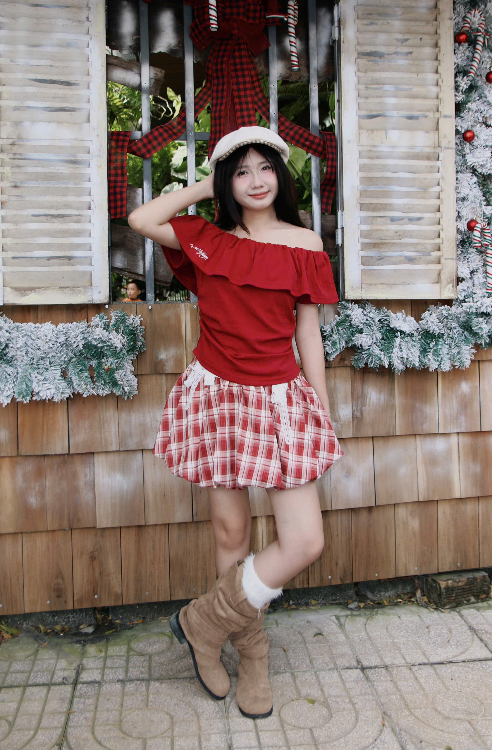 A29249 - A thun trễ vai thêu FLE..Muse