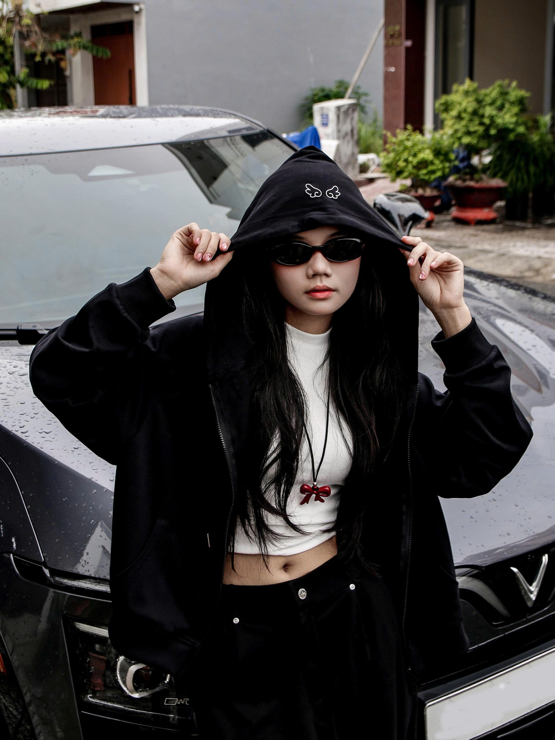 K3229-Áo khoác thêu Fallen Angel