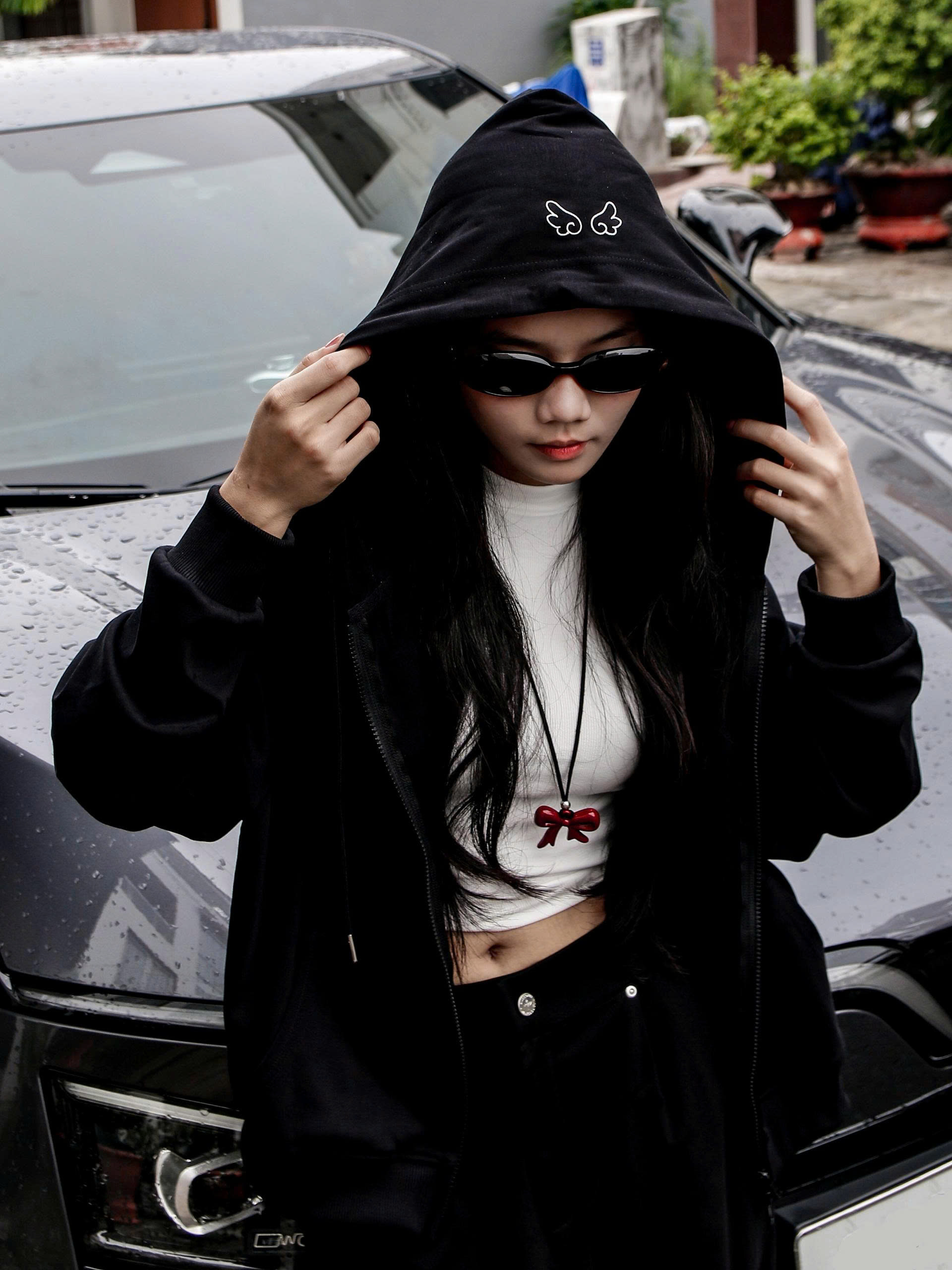 K3229-Áo khoác thêu Fallen Angel