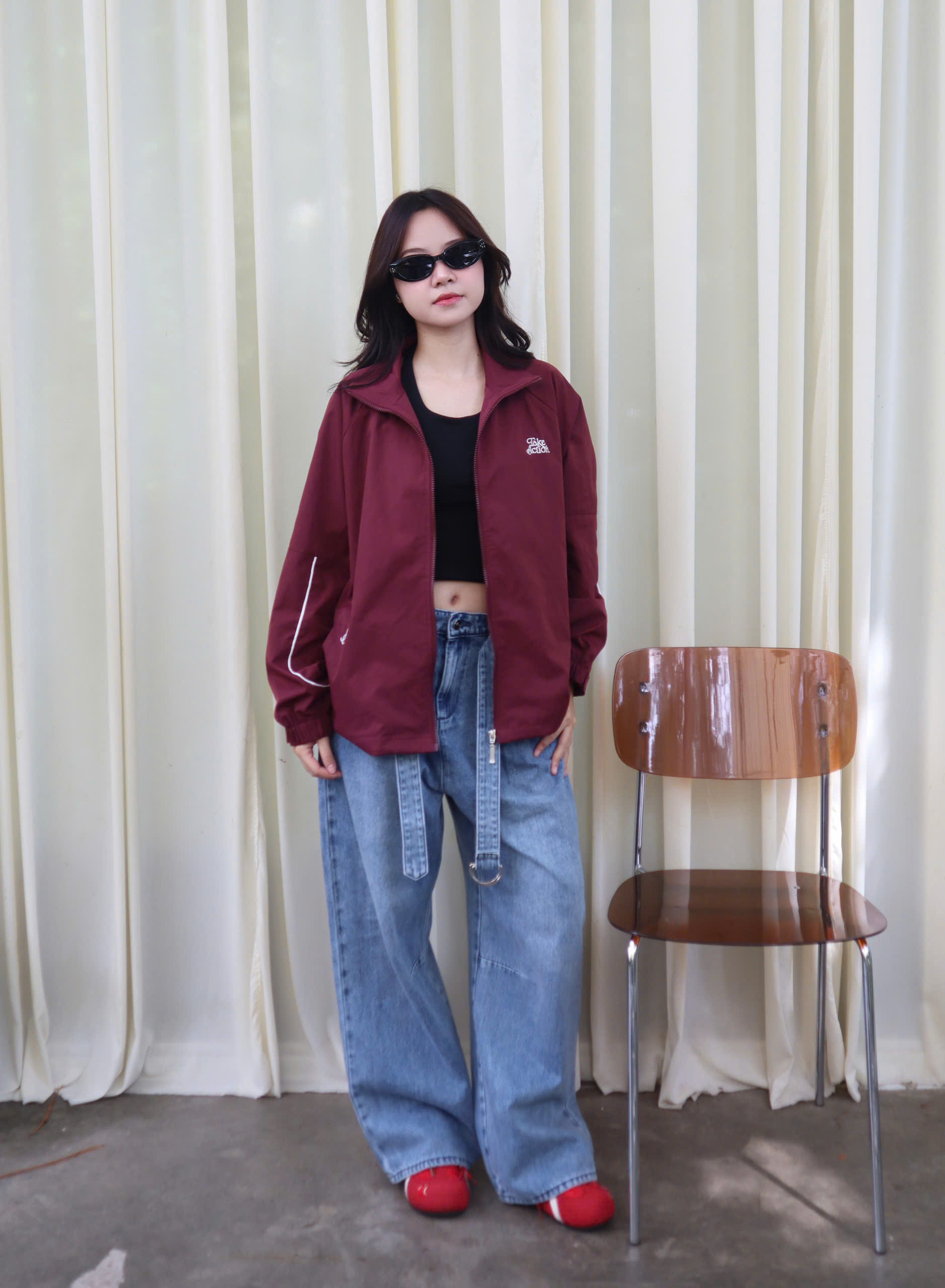Q9912- 	Quần cullotes Jean phối dây