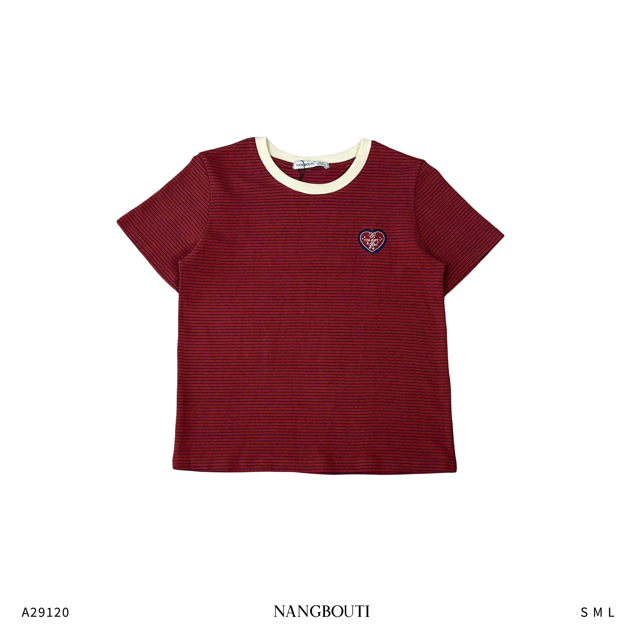 A29120 - A thun sọc thêu trái tim