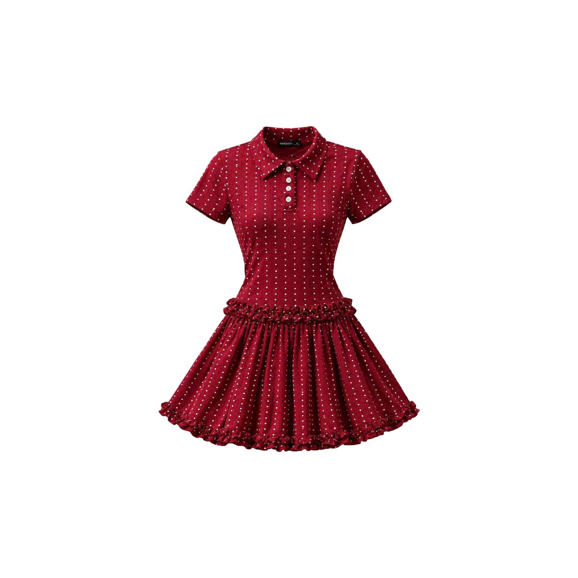 D6299 - Đầm polo nữ dáng xòe viền bèo