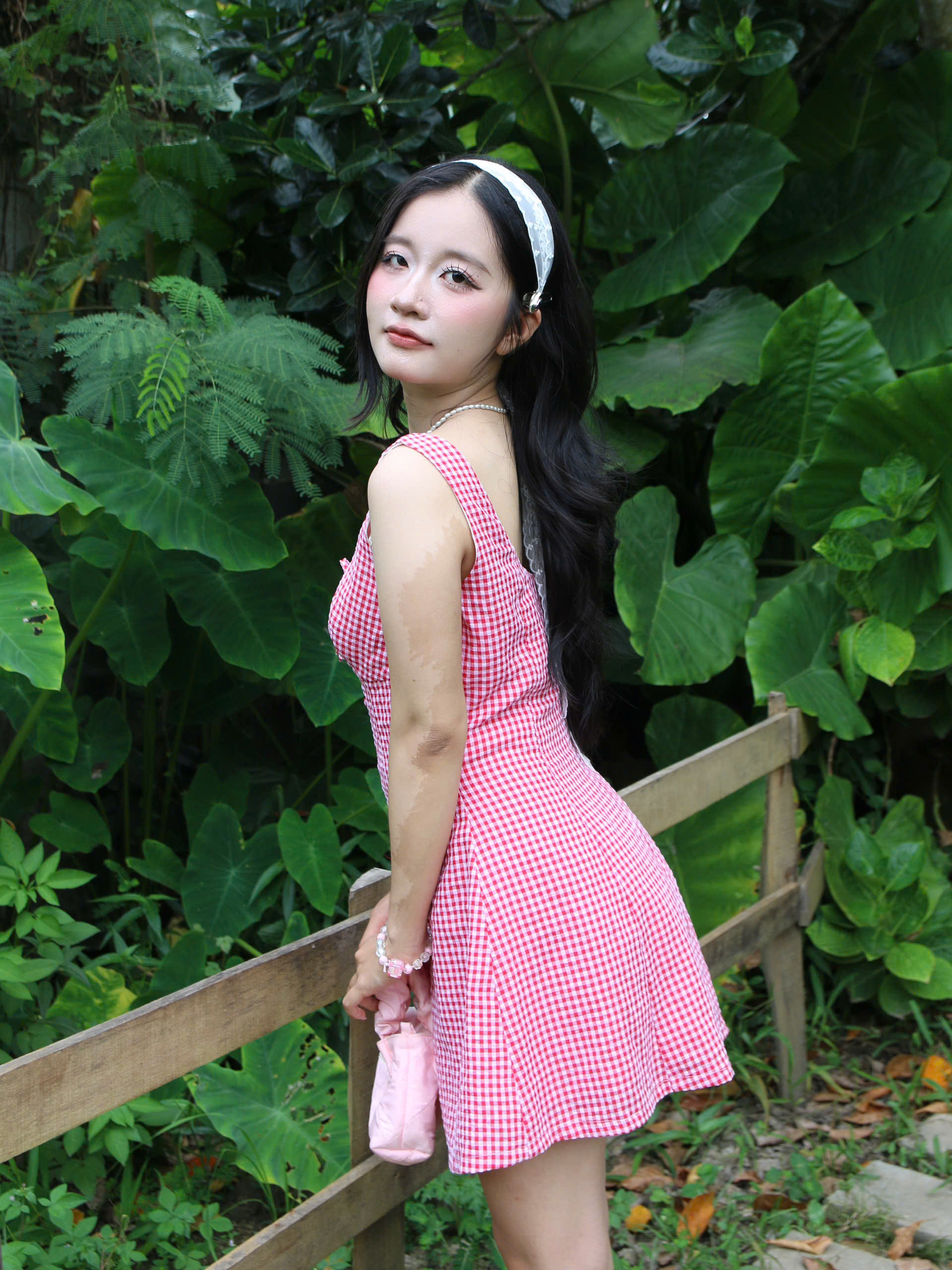 D6135 - D caro phối ren đính nơ