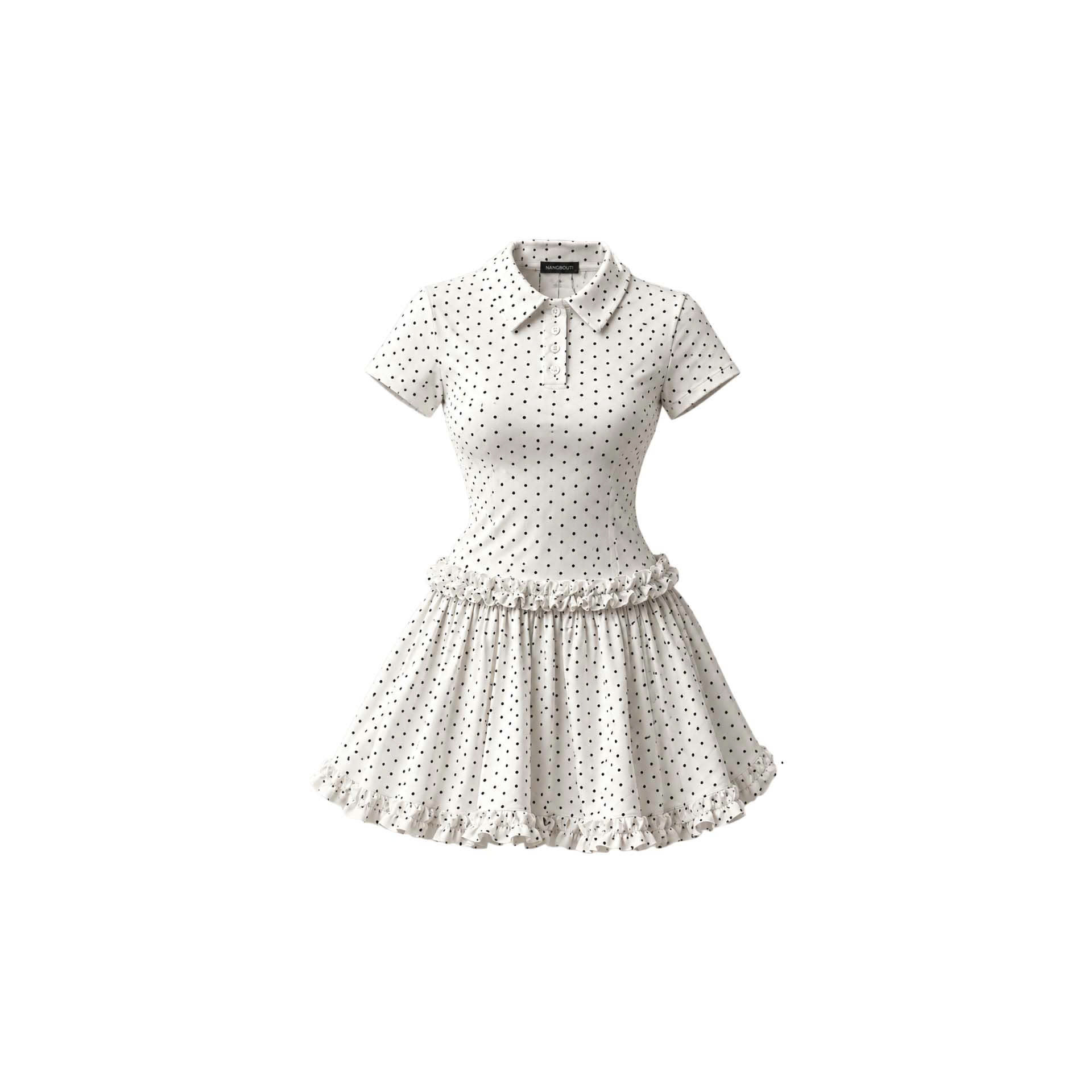 D6299 - Đầm polo nữ dáng xòe viền bèo