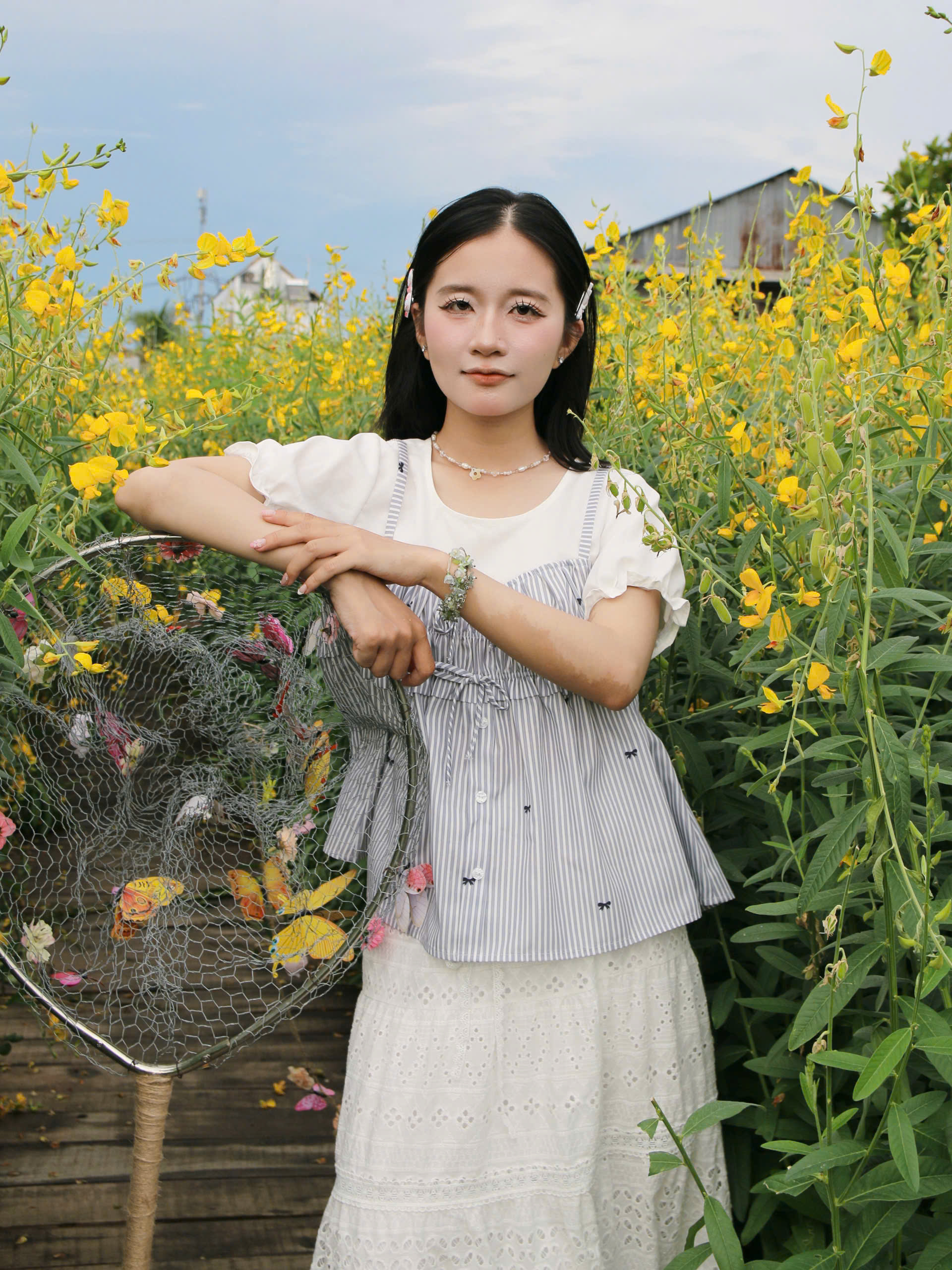 A28691 - A babydoll kiểu phối dún ngực