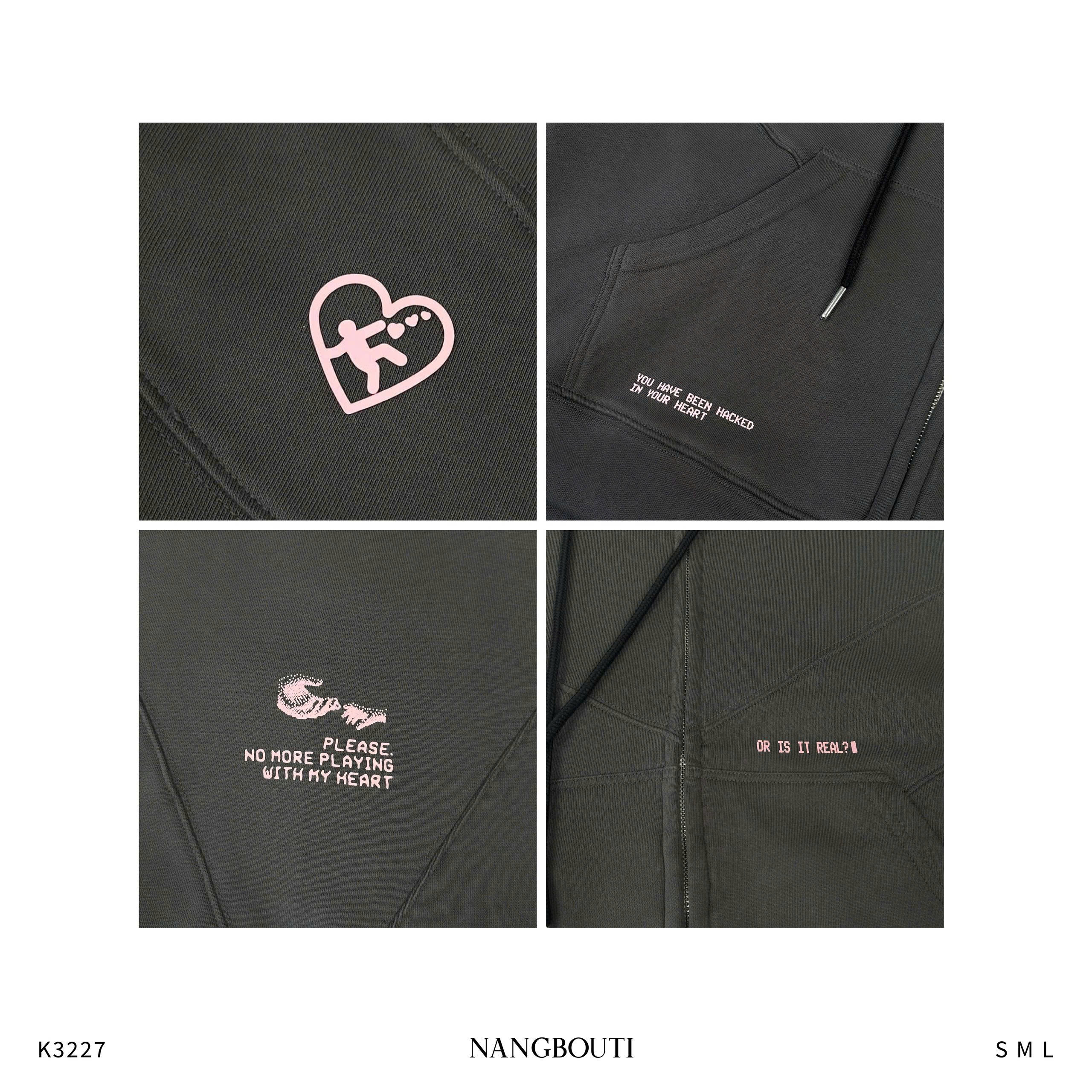 K3227-  Áo khoác rã in Fall in love