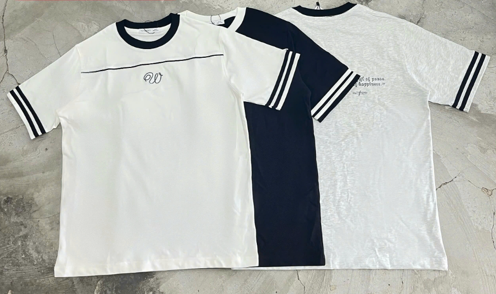 A28415 - A thun rộng tay phối 2 sọc thêu W