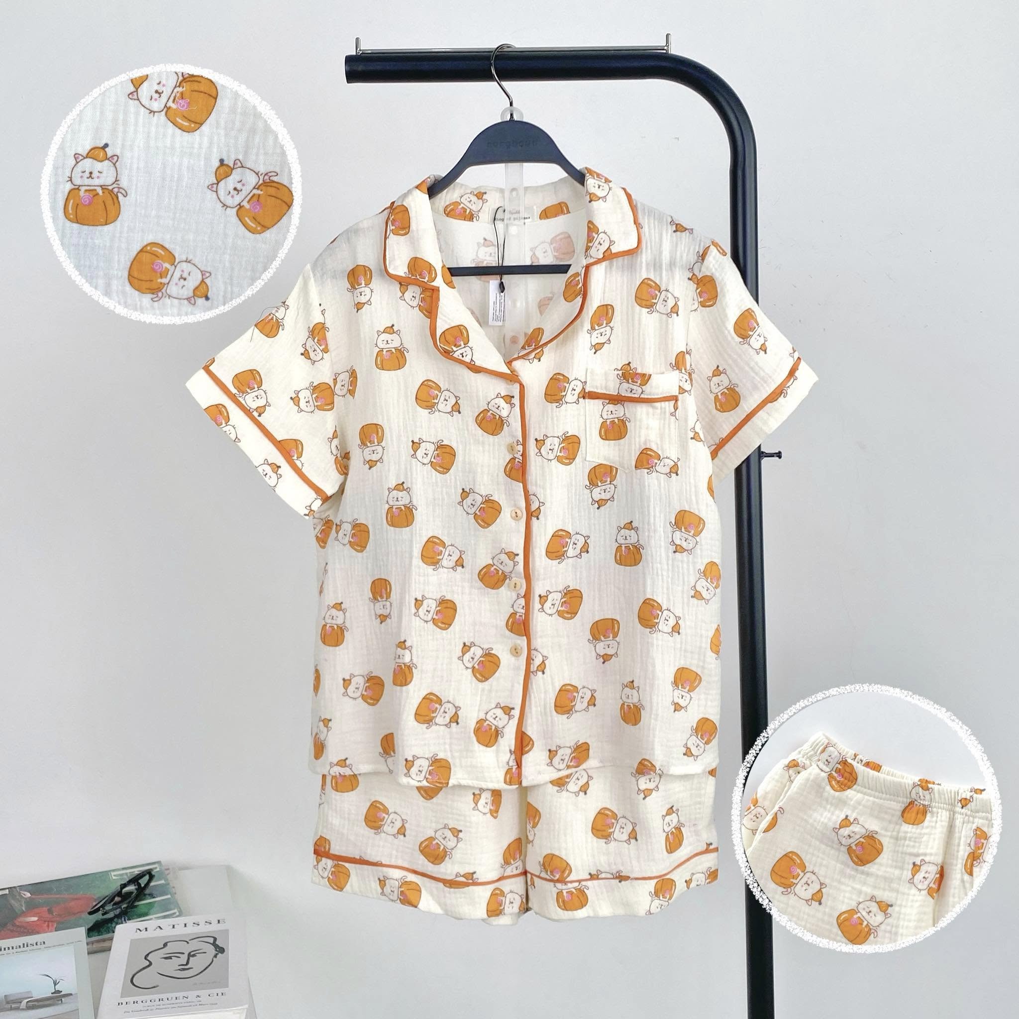 SE1439 - SE muslin TCQC viền 1 túi nhỏ