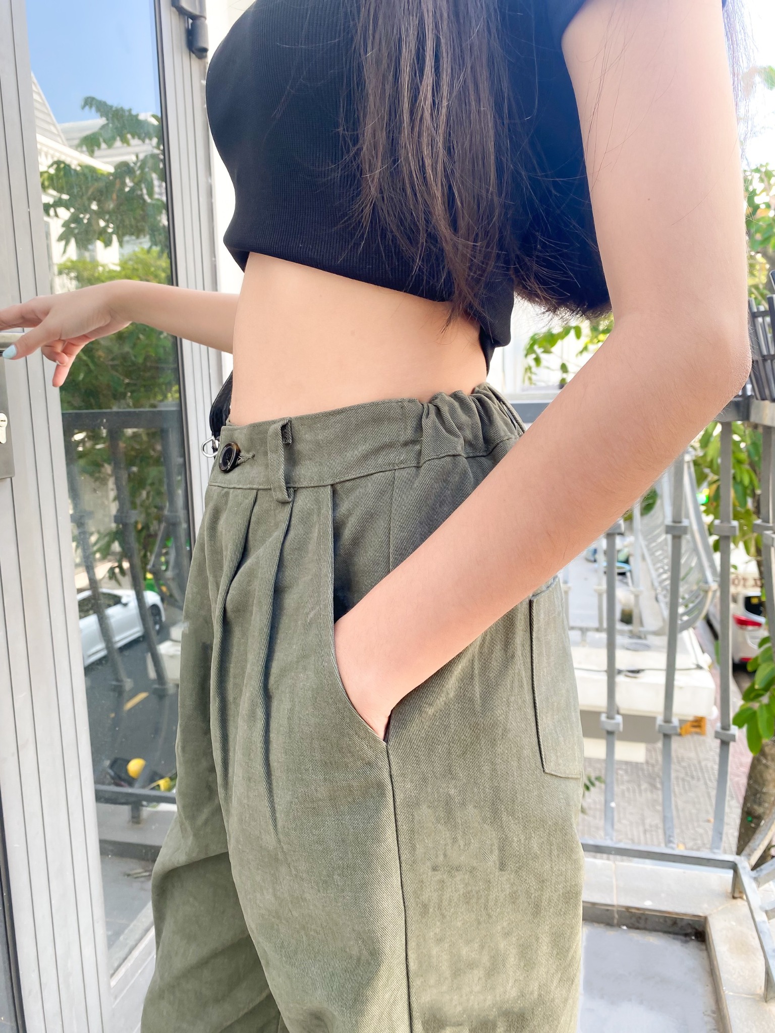 Q7822 - Q culottes lưng thun sau nhấn li trước