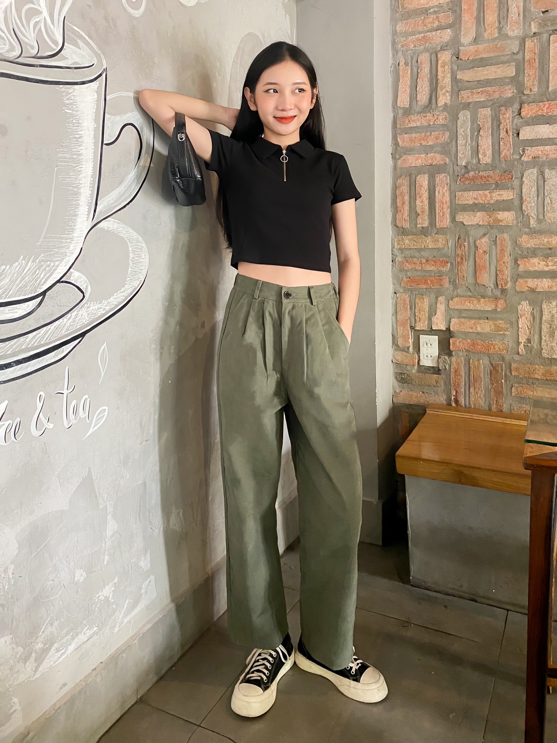 Q7822 - Q culottes lưng thun sau nhấn li trước