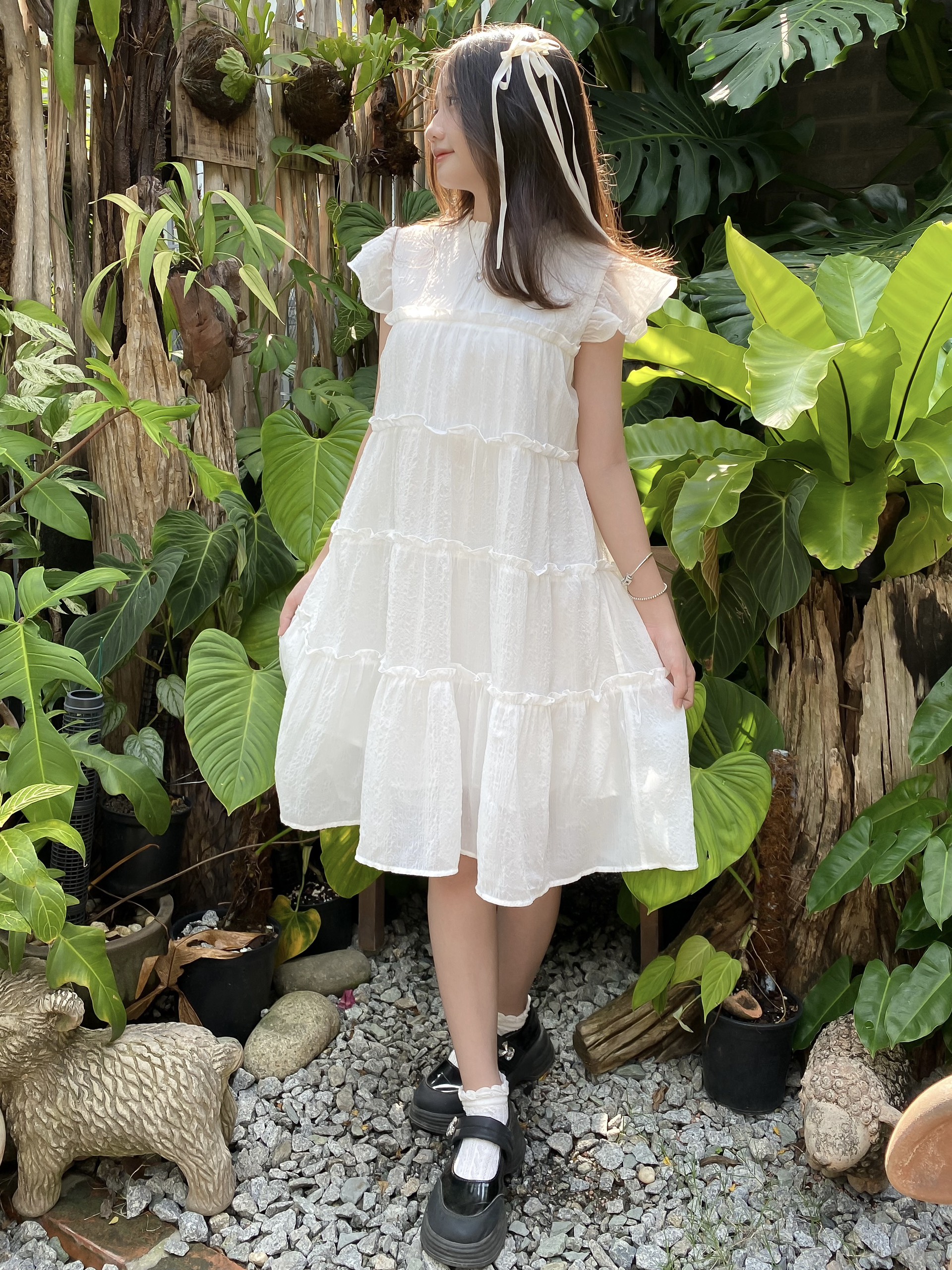 D5735 - 	D babydoll dún tầng