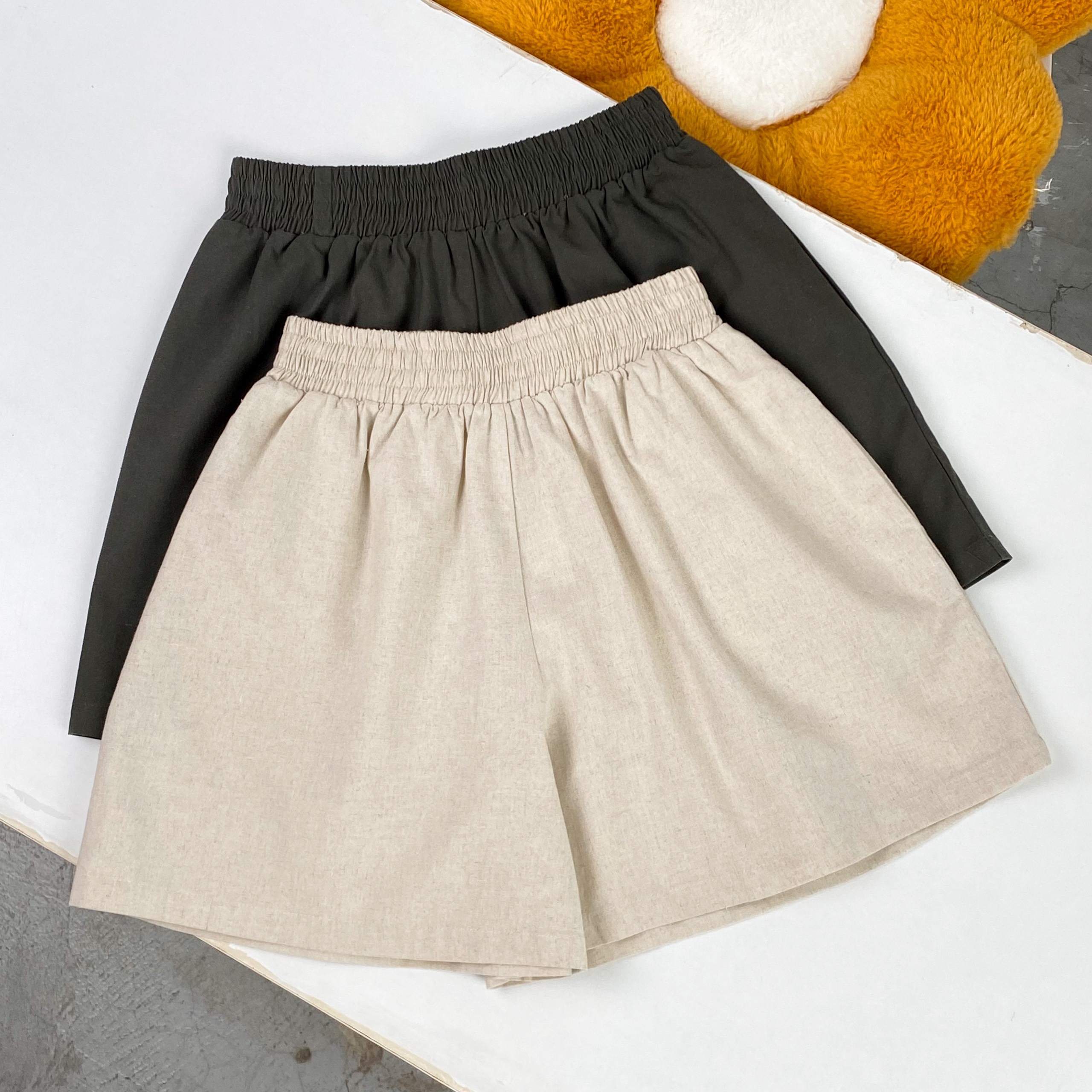 S3203 - 	S short linen lưng thun