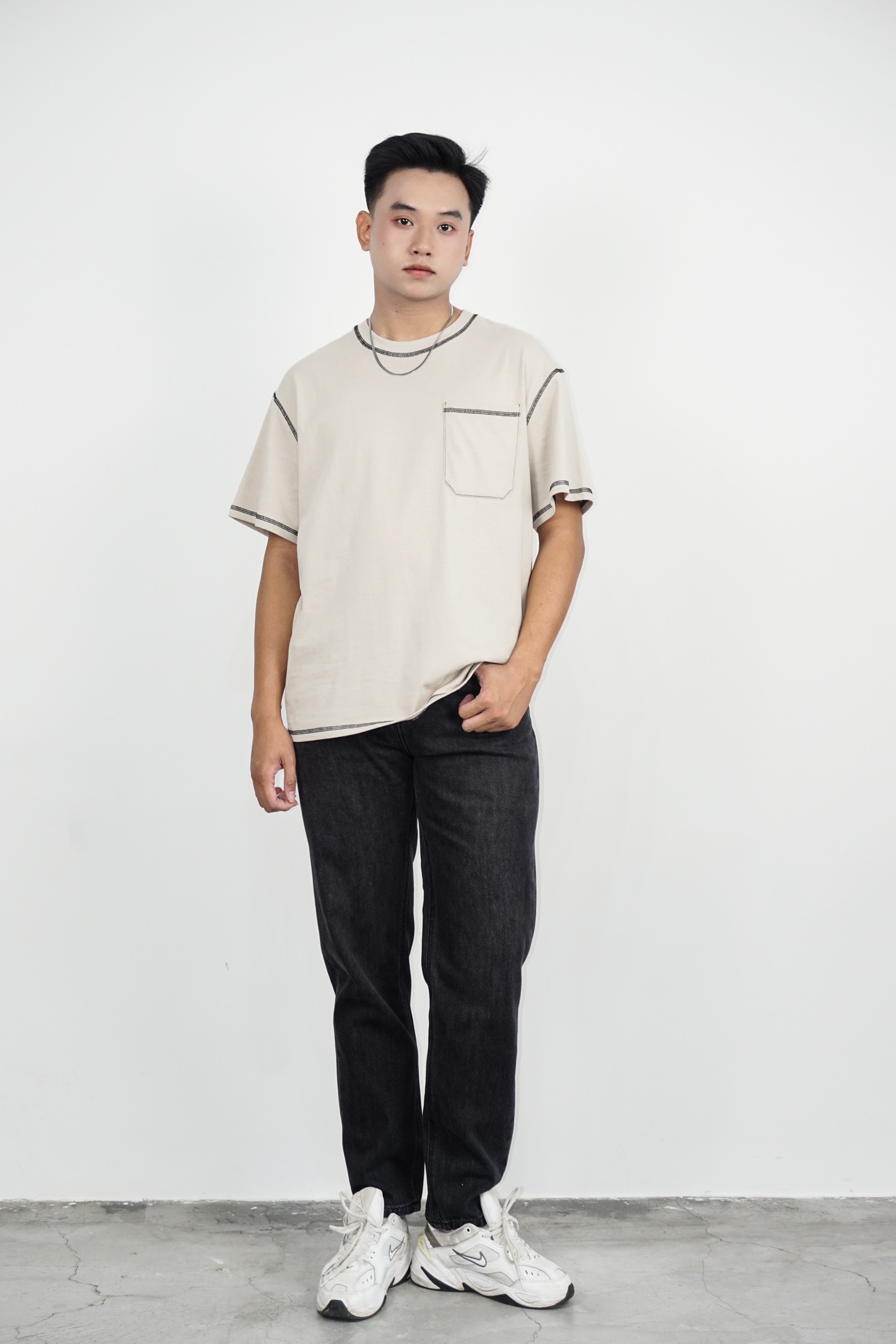 Q8059 - Q baggy J nam trơn túi bầu