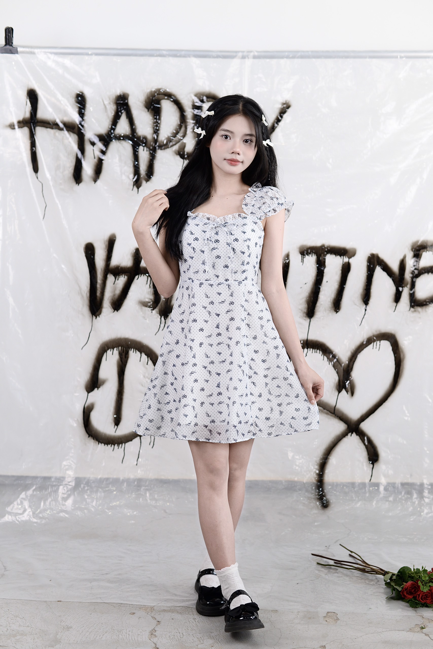 D8571 - D 2 dây dún bèo buộc nơ ngực