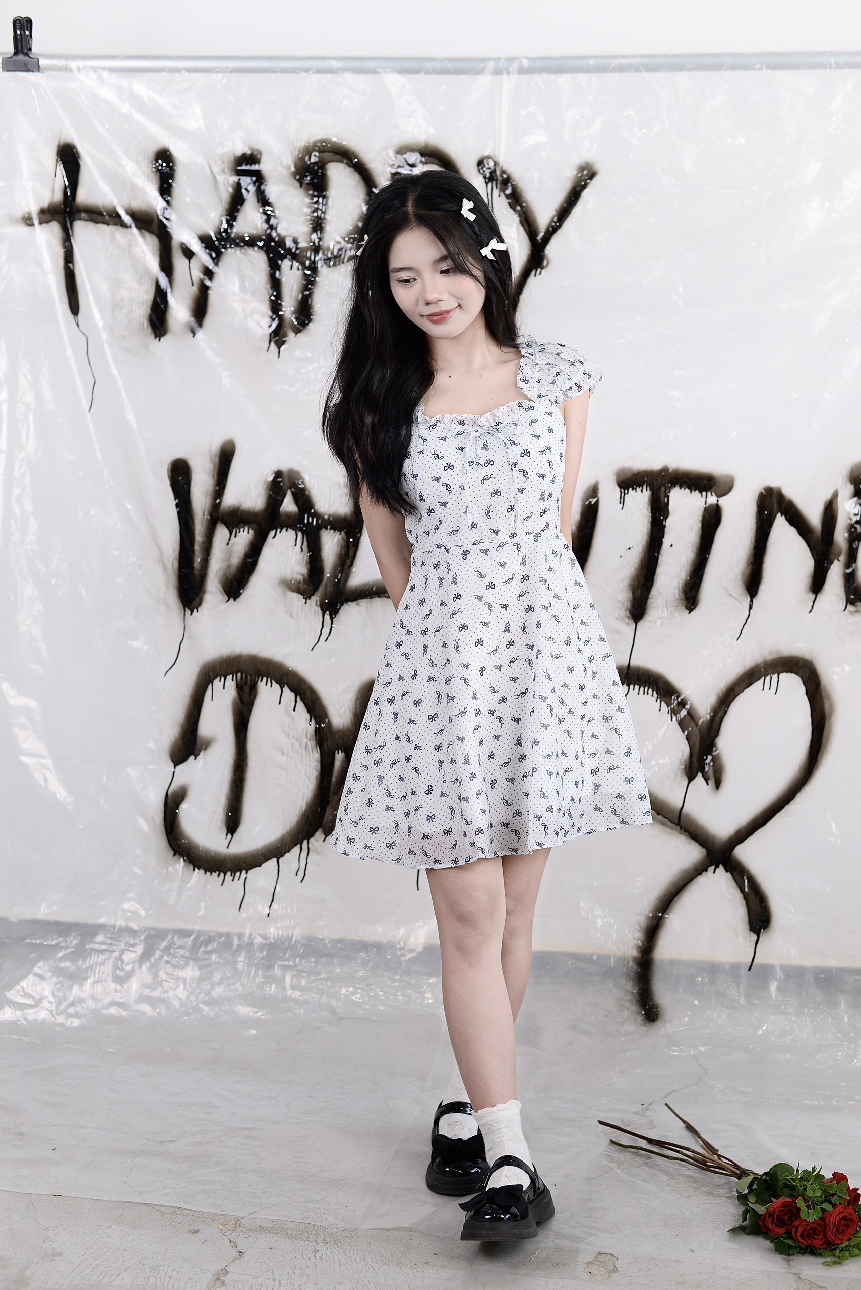 D8571 - D 2 dây dún bèo buộc nơ ngực