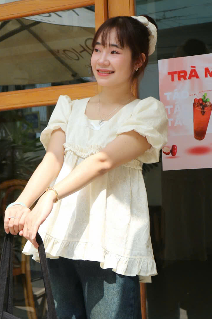 A27460 - A babydoll bèo 2 nơ sau tay búp