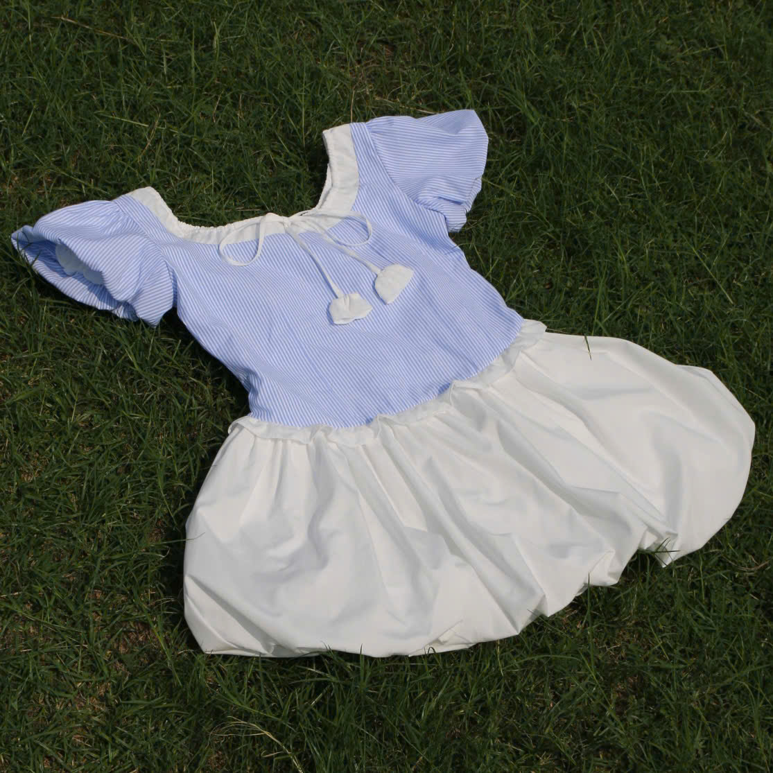 D5983 - D bí sọc xanh buộc dây nơ