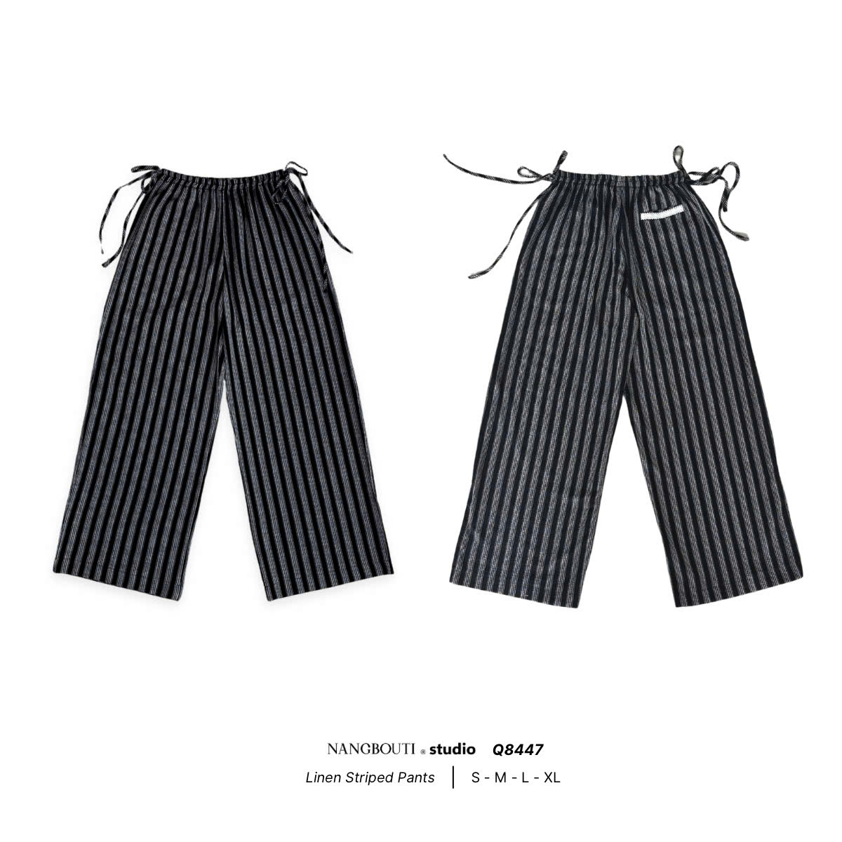 Q8447 - Q sọc dài đính nơ 2 bên
